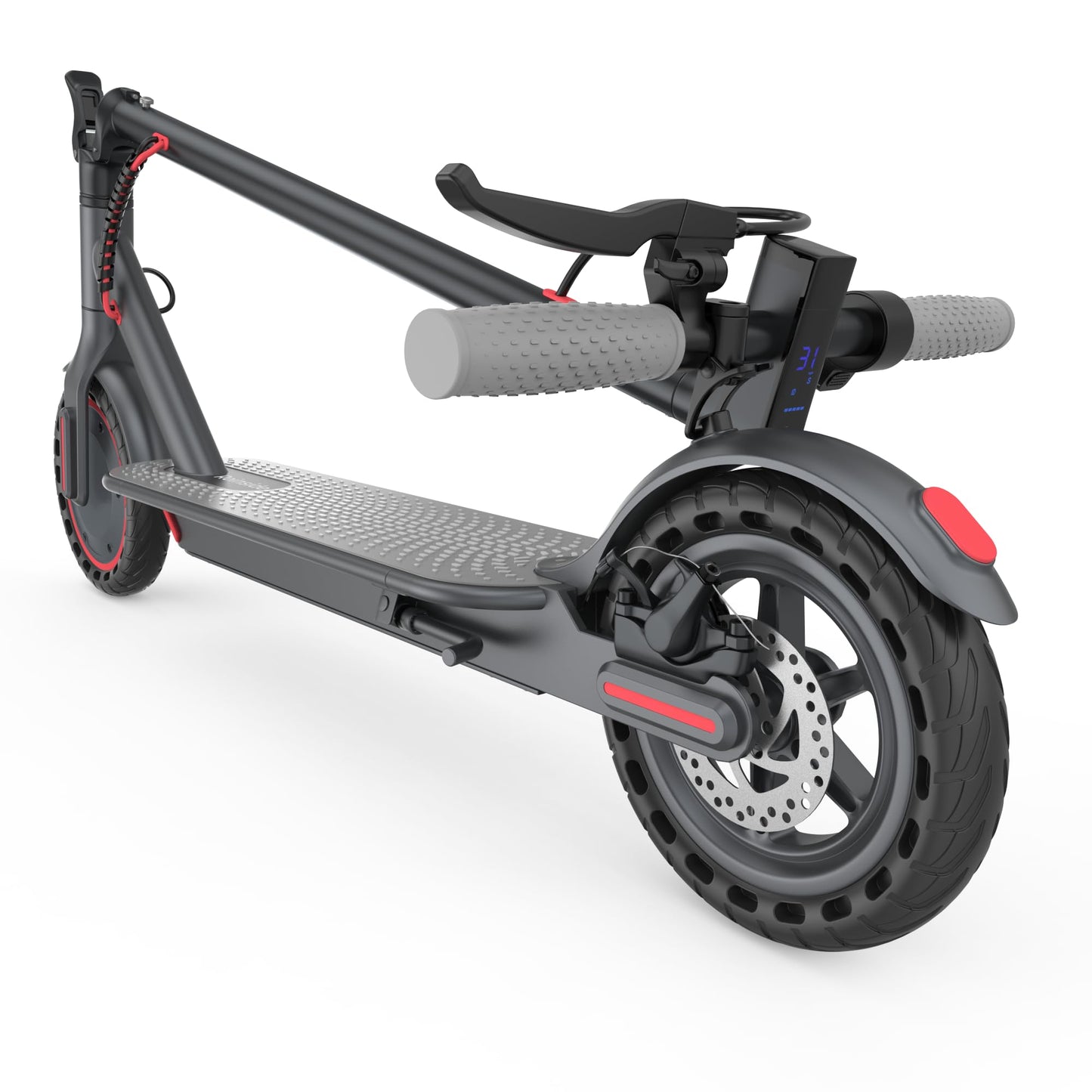 Roinside Scooter for Adults- 8.5" Solid Tires/350W Motor, 19 MPH Digital Display, Up to 21 Miles Long-Range Commuting Folding E-Scooter for Adults with Dual Braking System, App Control