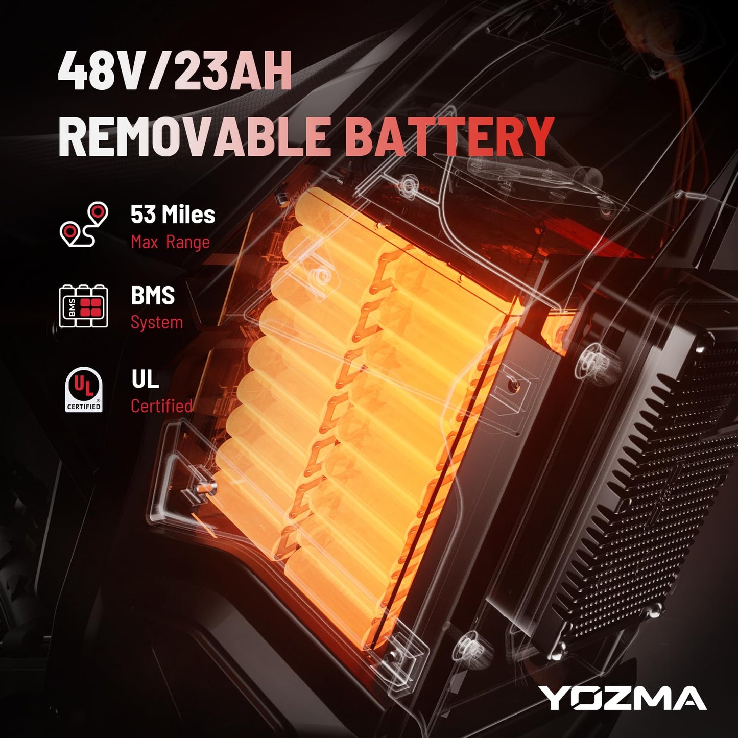 Yozma IN10 Electric Dirt Bike, 2600W 40MPH Electric-Motorcycle with 48V/23AH Battery Ebike, Full Hydraulic Brakes and Suspensions Mountain Off-Road E Dirt Bike, for Teens & Adults