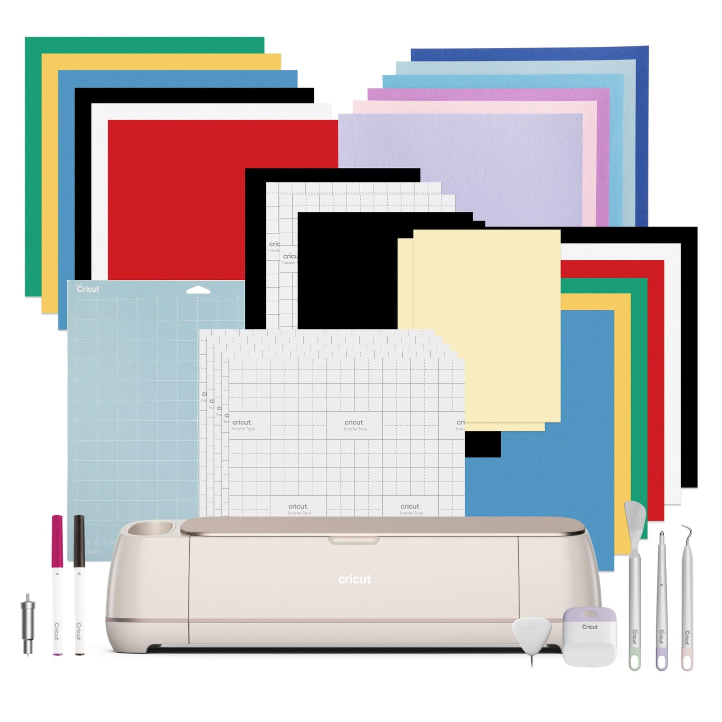 Cricut Kit Maker 4 - Smart Cutting Machine, Shell Color, Includes Smart Vinyl, Cardstock, Transfer Tape, HTV Iron, Base, Pens, One