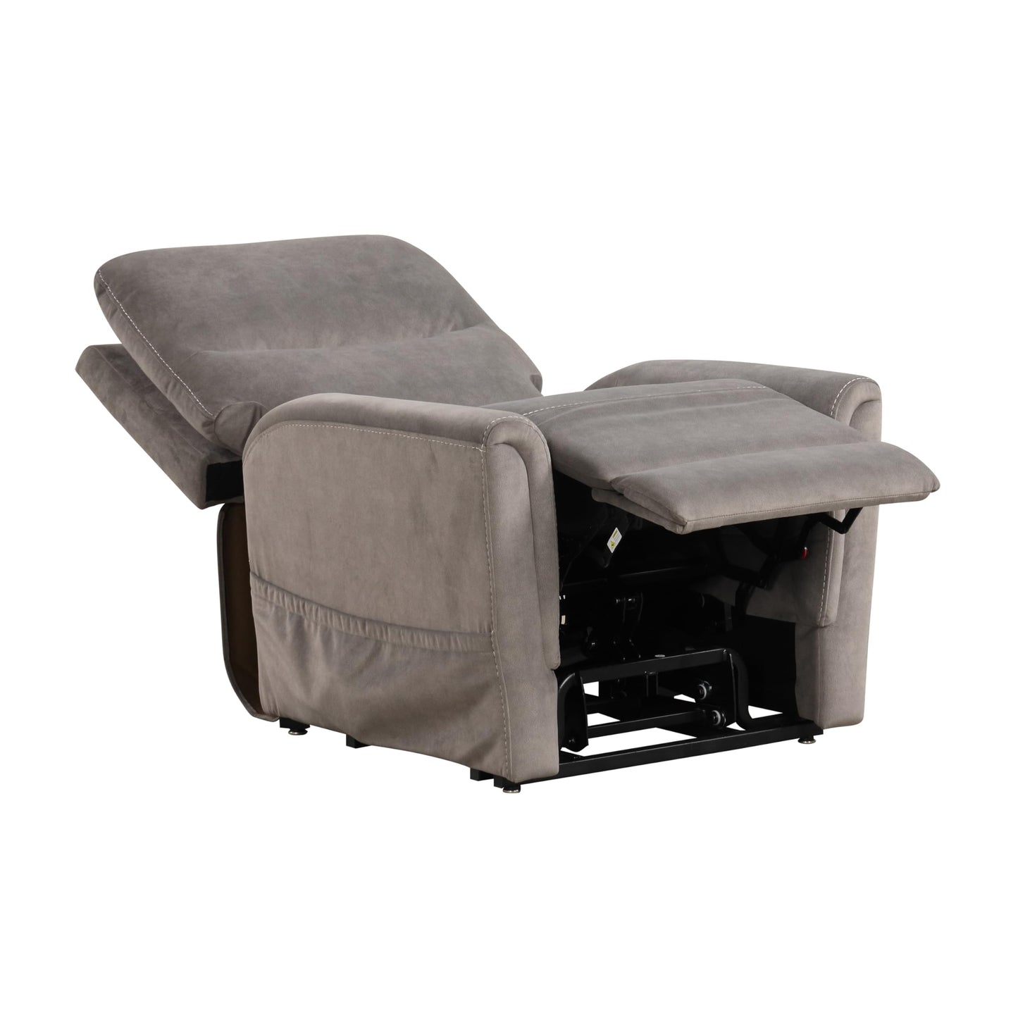 Furniture of America Nightfall Fabric Power Lift Recliner Chair with Steel Seat Box, Heating and Massage System, Wired Controller with USB-A Port for Living Room, Bedroom, Gray