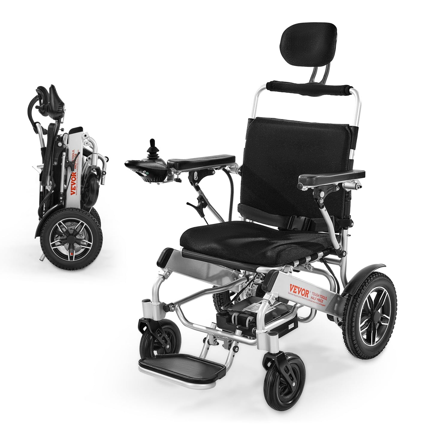 VEVOR Electric Wheelchair for Adults, 300 lbs & Adjustable Backrest, Foldable Lightweight Power Chair with 21" Seat, 13-Mile All-Terrain Range for Senior Portable Mobility