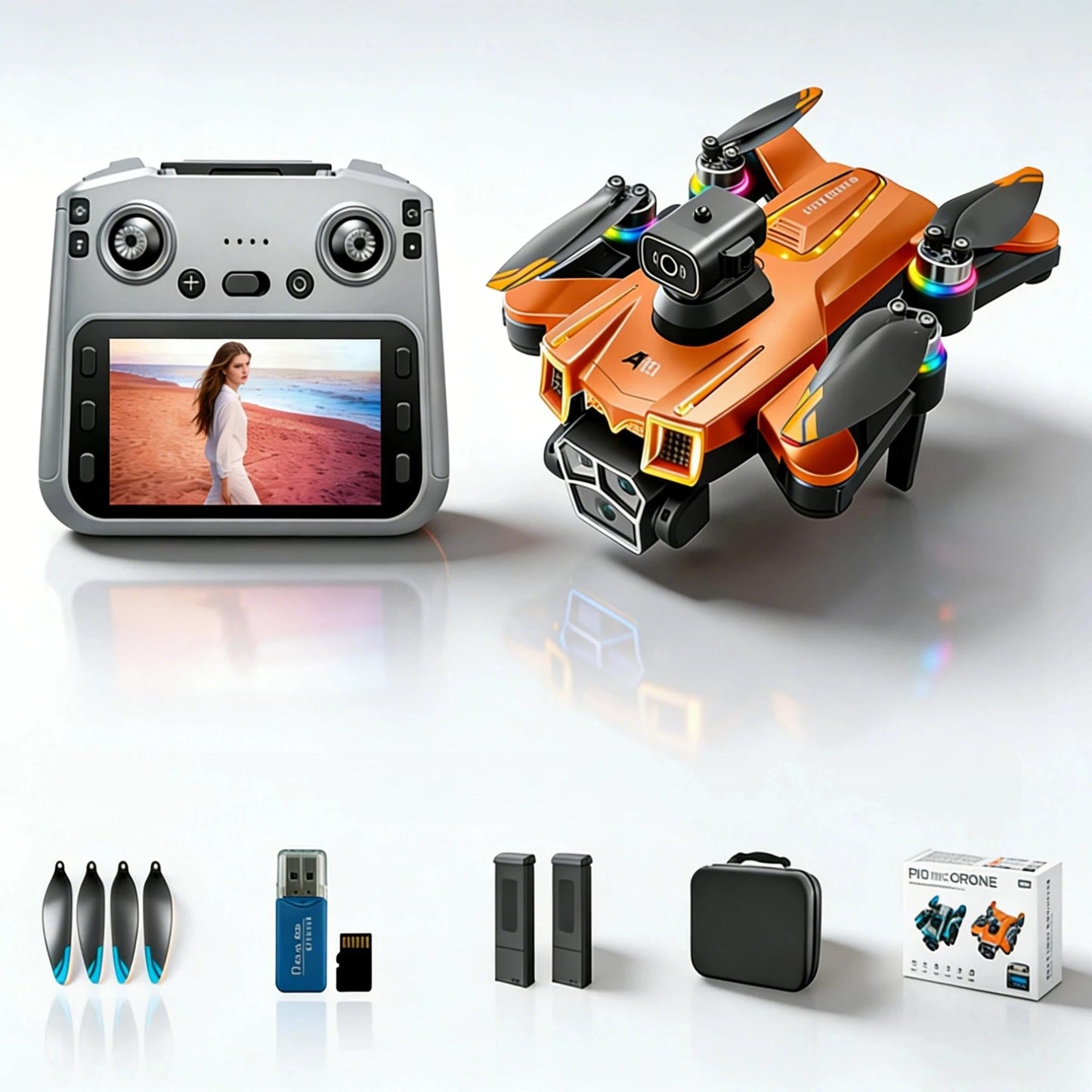 Drone with camera for kids, drones for Kids 8-12 with camera & dynamic racing LED lights, 5.6" Built-In FPV Screen, Dual Batteries, Perfect Holiday & Birthday Gift, Indoor & Outdoor Quadcopter Toy