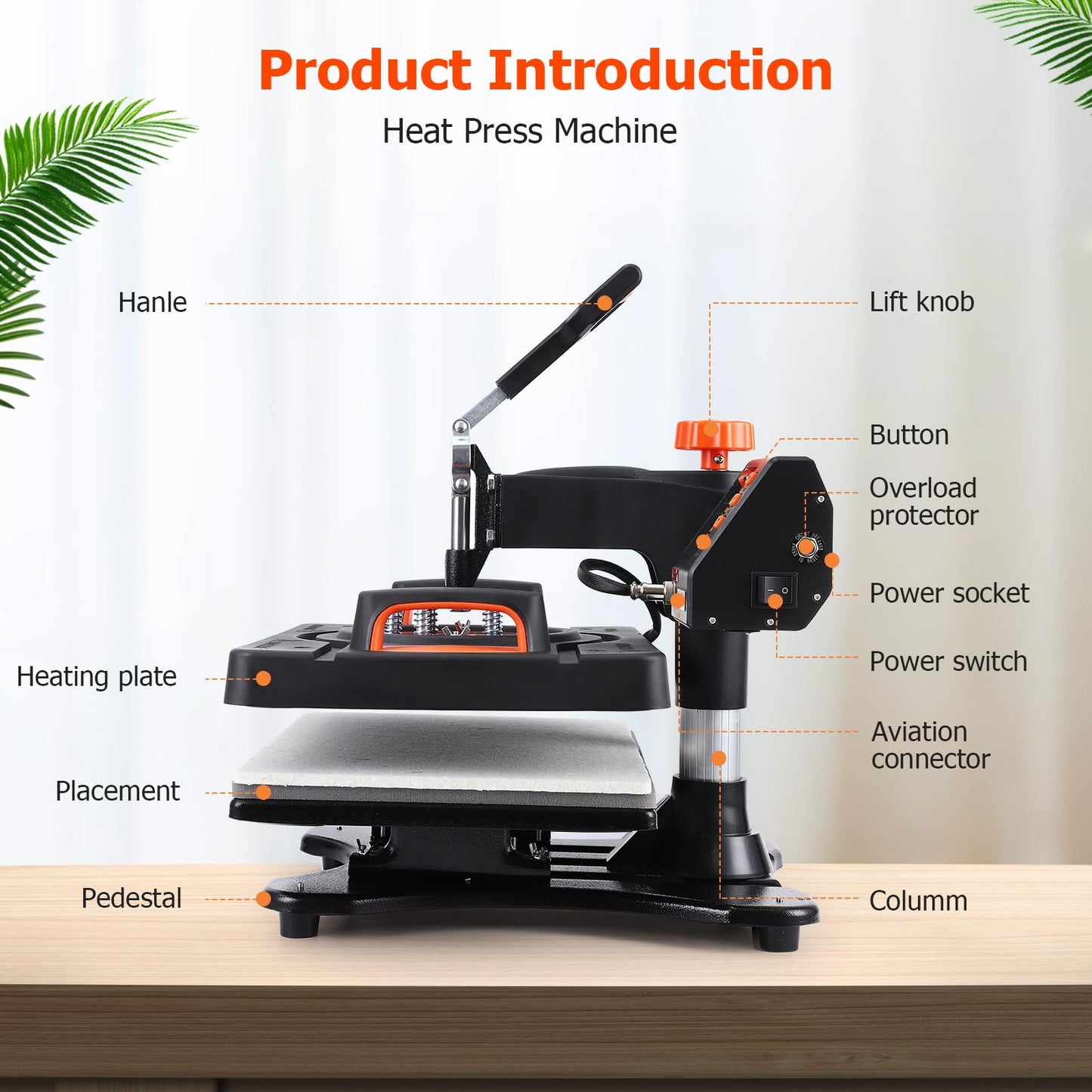 6 in 1 Heat Press Machine 12x15 Inch, Multifunction Heat Transfer Sublimation Combo, 360° Swing Away, Digital Industrial-Quality T Shirt Pressing Machine for Mugs Hats Caps Plates
