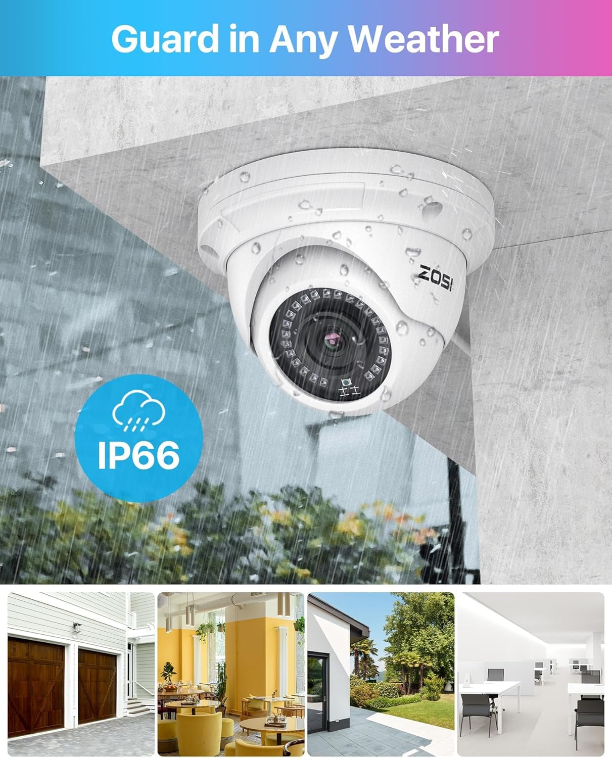 ZOSI 8CH 4K PoE Home Security System with 2TB HDD, 8pcs 3K 5MP Weatherproof Metal Outdoor Indoor PoE Cameras, Night Vision, Motion Detection, Remote Access, 8MP Surveillance NVR for 24/7 Recording