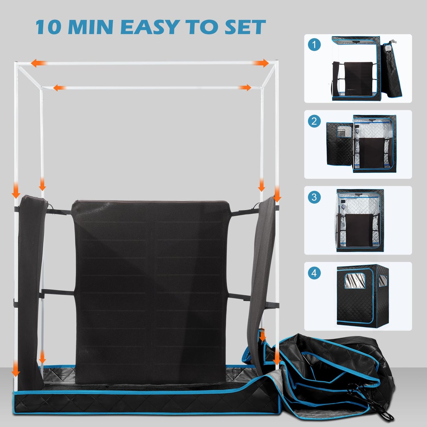 amocane 2 Person Portable Infrared Sauna, Oversize Personal Dry Saunas Tent for Home with Remote Control, Full Size Indoor Sauna Spa for Relaxation & Detox, Foldable Large Chairs for Gym & Apartment