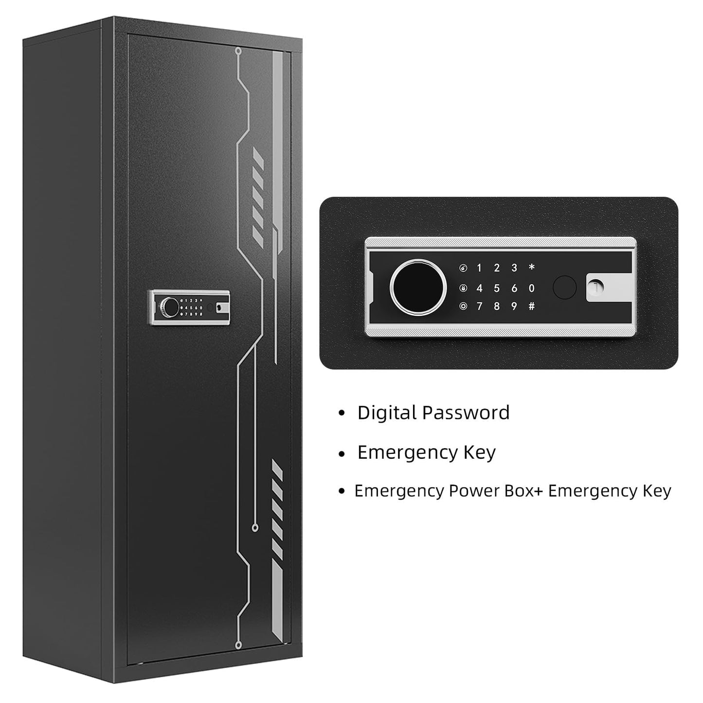 KAER 8-12 Gun safes,Rifle Safe,Gun Safes for Home Rifle and Pistols, Long Gun Safe for Rifle Shotgun for Home,Quick Access Rifle Safes,Adjustable Shelves