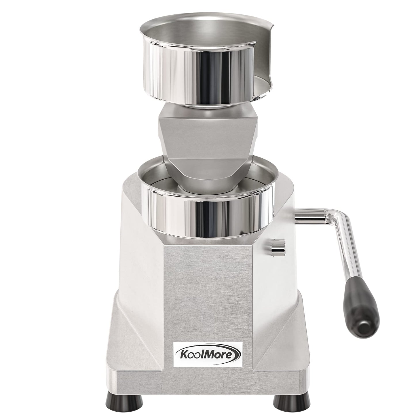 KoolMore Burger Press Patty Maker for 4” Hamburgers, Stainless-Steel Manual Forming Machine for Personal and Commercial Foods, Heavy Duty Processor, Includes Pattie Papers (CHM-4), Silver