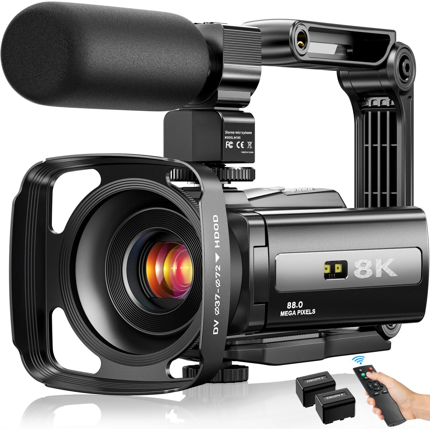 FlyFrost 8K Video Camera 88MP UHD WiFi Vlogging Cameras for YouTube 18X Digital Zoom IR Night Vision 3.0'' Touch Screen Camcorder with Microphone, Lens Hood, Stabilizer, Remote, Two Batteries