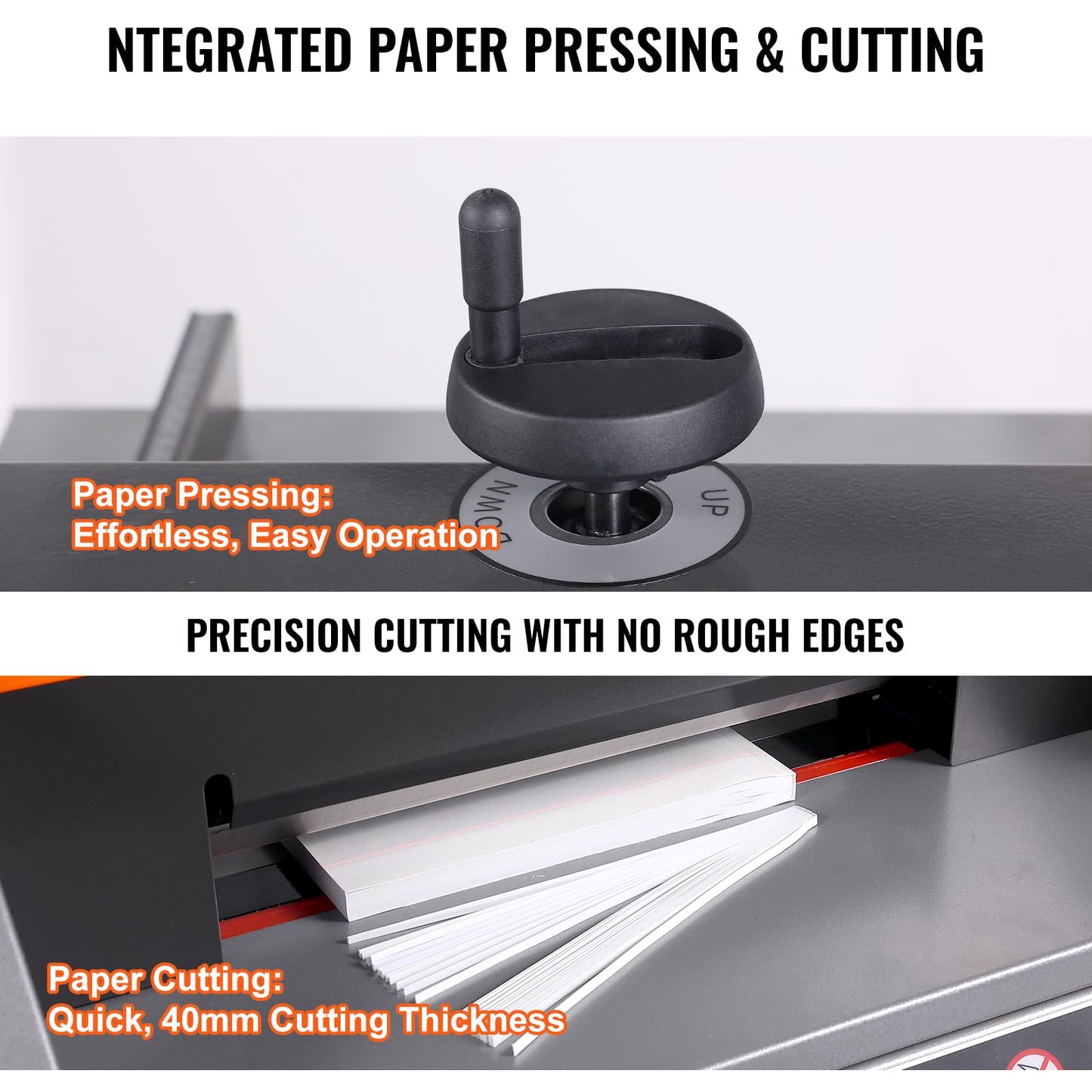 VEVOR Electric Paper Cutter, 13" /330.2mm Cutting Width, 1.57"/40mm Cutting Thickness, Desktop Paper Cutting Machine with Button Control, Electric Paper Trimmer for Office, School, Printing Plant