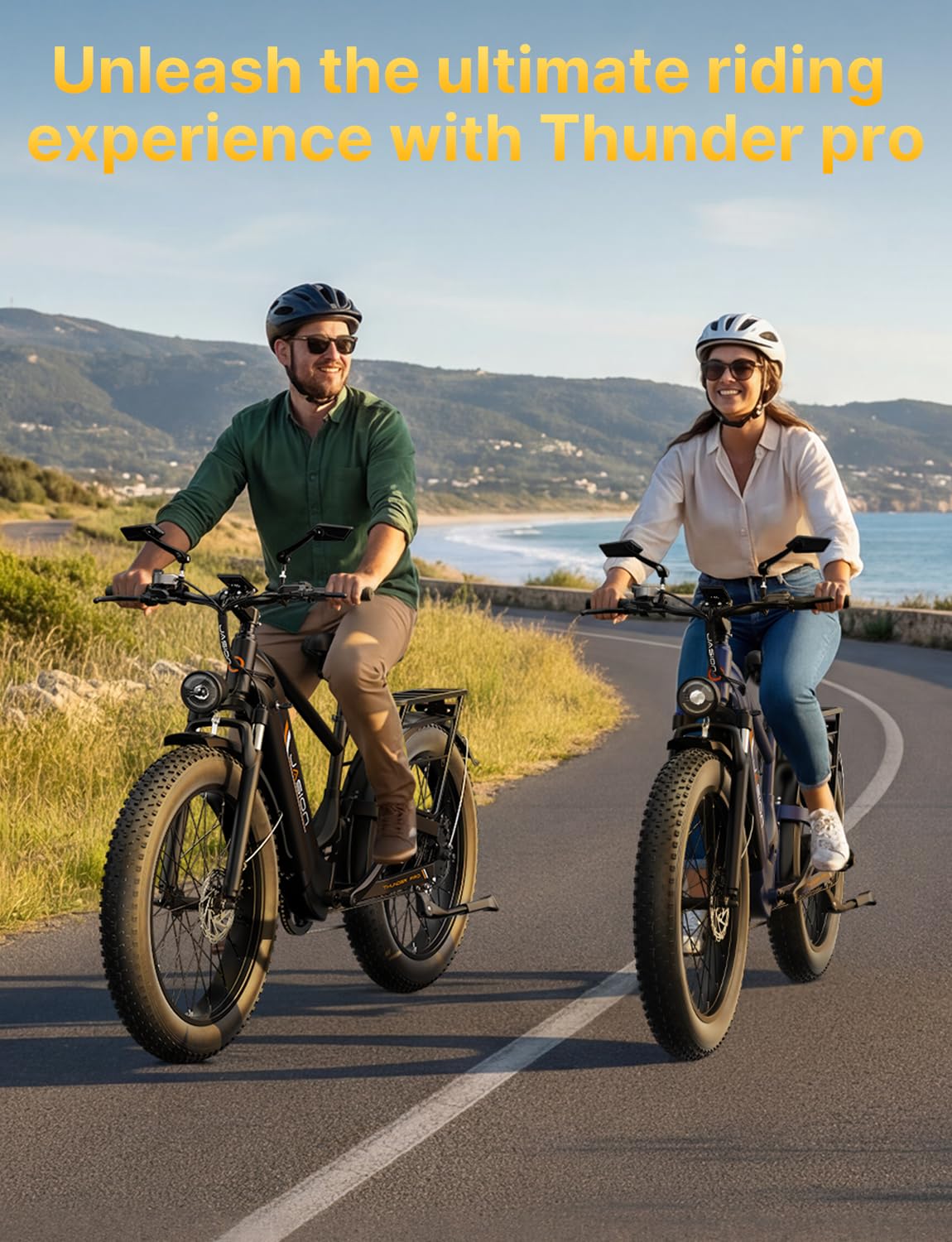 Jasion Thunder Pro Electric Bike,2000W Peak Ebikes for Adults,26''Fat Tire Best Ebike for Men,90 Miles with 1040Wh Removable Battery,35+MPH Max Speed Bicycles,500LB Capacity
