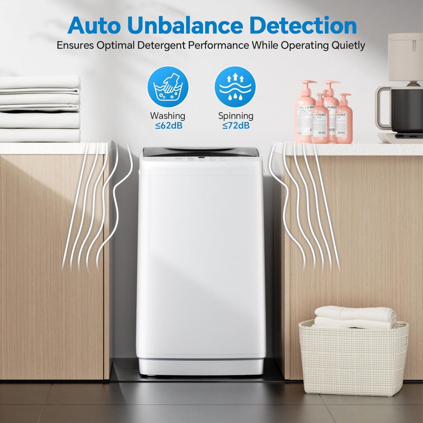 DUMOS 7.7 lbs Compact Washer, 1.06 cu. ft. Full-Automatic Laundry Machine with 10 Wash Programs, Delay Start & Stainless Steel Tub, Portable Washing Machine for Home Dorm Apartment, White