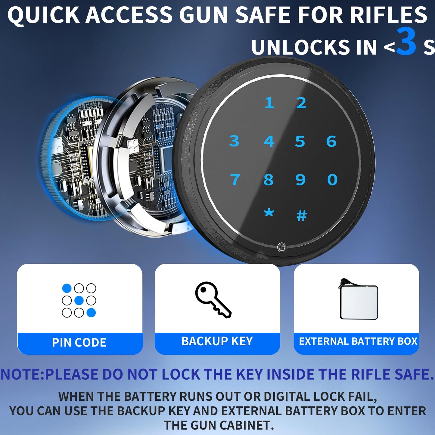 KAER Assembled Gun Safe for Rifles and Pistols with Electronic Lock Steel Gun Cabinet for 3-5 Shotguns 5 Handguns and Ammo Large Rifle Safe for Home Gun Owner with Removable Shelf Gun Rack LED Light