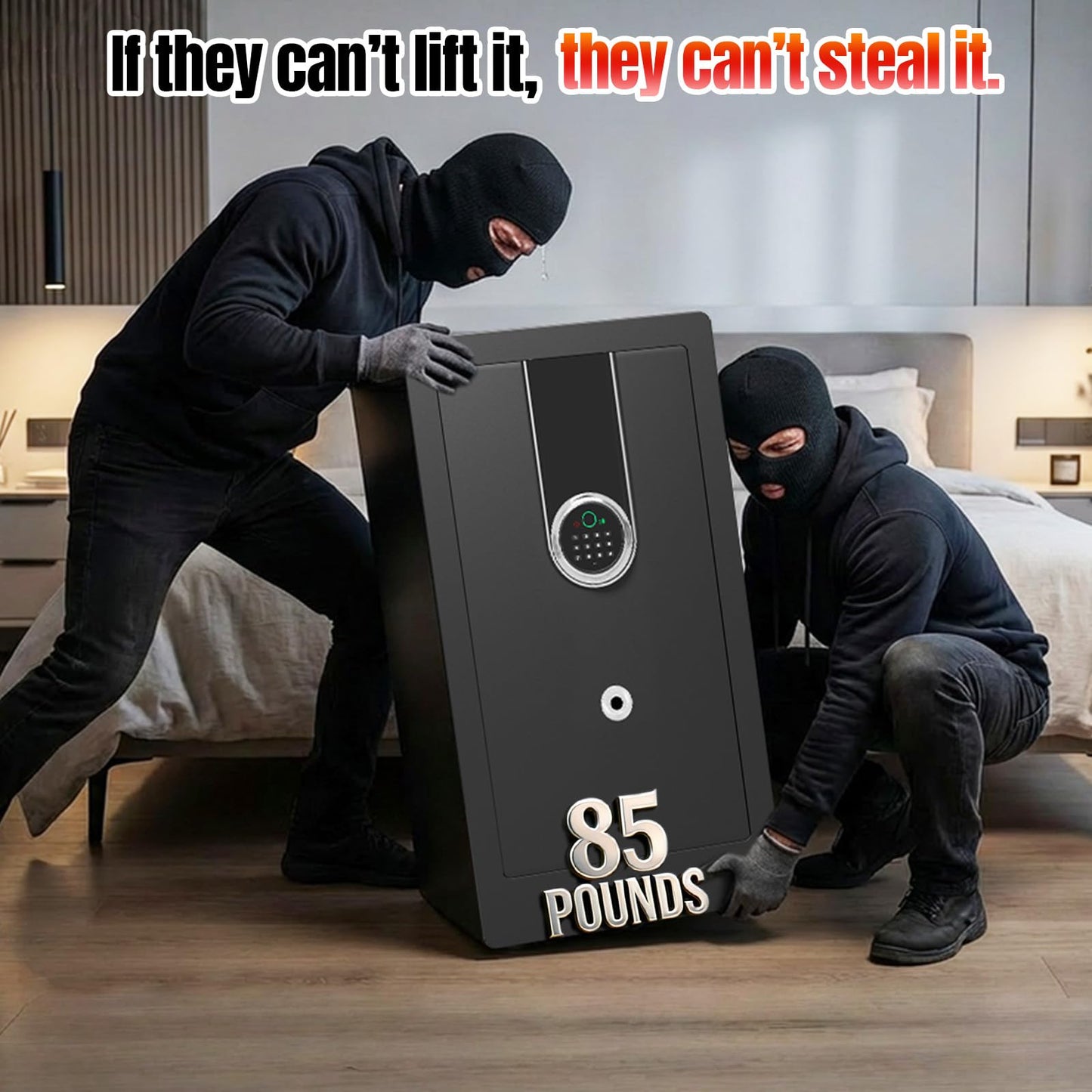 [𝟐𝟎𝟐𝟔 𝟎.𝟓𝐇 𝟏𝟕𝟎𝟎°𝐅] [8.5 𝐂𝐮 𝐅𝐭] Fire Proof Safe for Home Documents, [𝟖5 𝐋𝐛𝐬] Large Heavy Duty Biometric Safe Box with Fingerprint & Keypad, Fireproof Safes with Anti-Theft Alarm