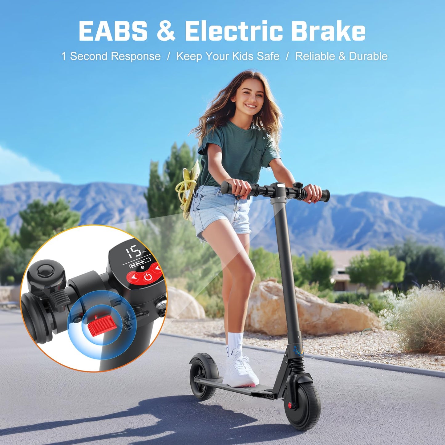 Caroma Electric Scooters - Electric Scooter for Adults, 450W Peak Motor, 16 Max MPH, 15-21 Miles Range, Lightweight Foldable E-Scooter