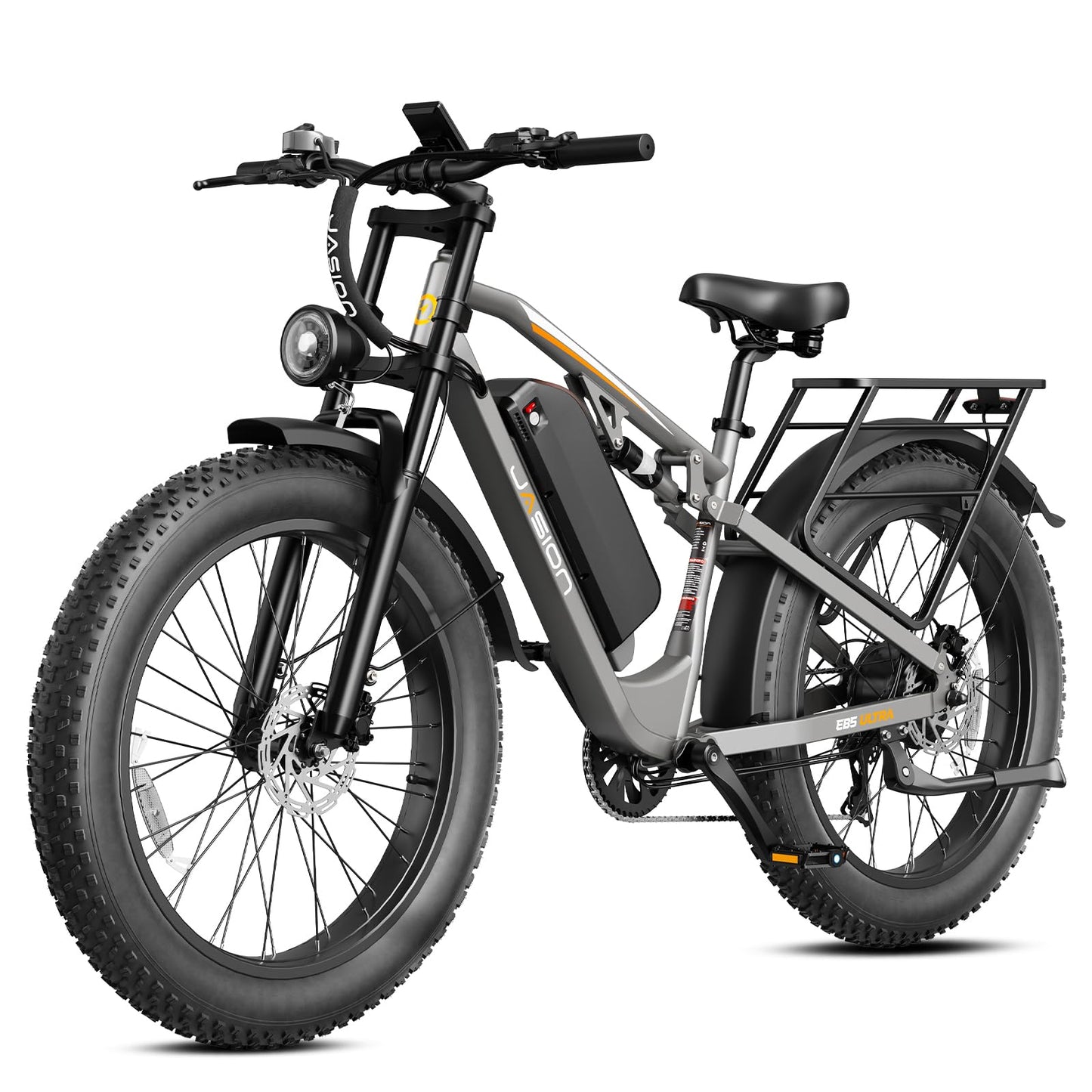 Jasion EB5 Ultra Electric Bike for Adults, Peak 2500W Ebike with 52V 20Ah (1040Wh) Battery, Dual Suspension & Hydraulic Brakes, 26"x4" Fat Tire Off-Road Electric Bicycle