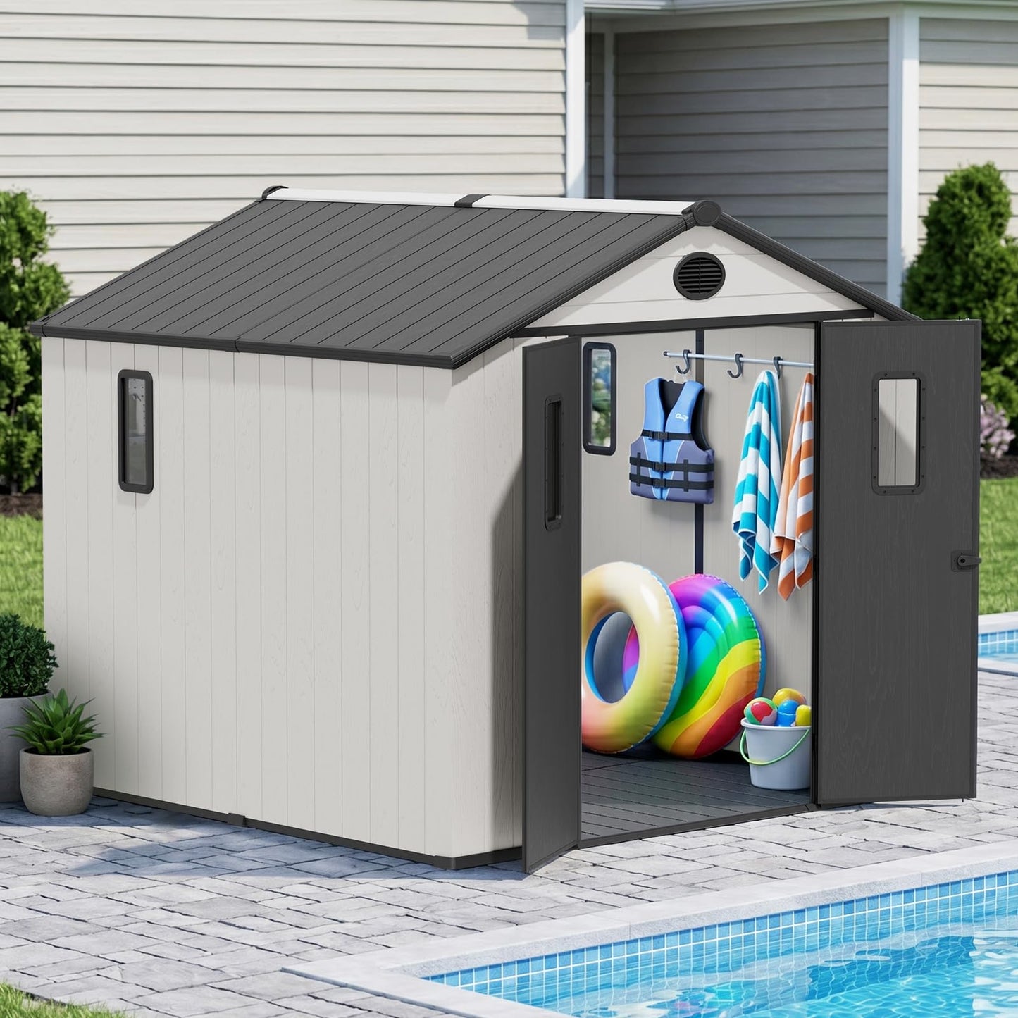 COOS BAY 8x8 Outdoor Storage Shed with Floor