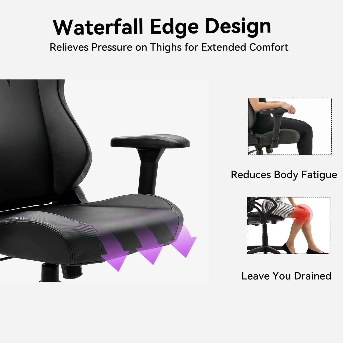 VENTUVIBE Gaming Chair - High Back Ergonomic Computer Chair with Lumbar Support, Video Game Chair-4D Adjustable Armrests,170° Reclining & 320lb Capacity,PU Leather Office Chair for Adults