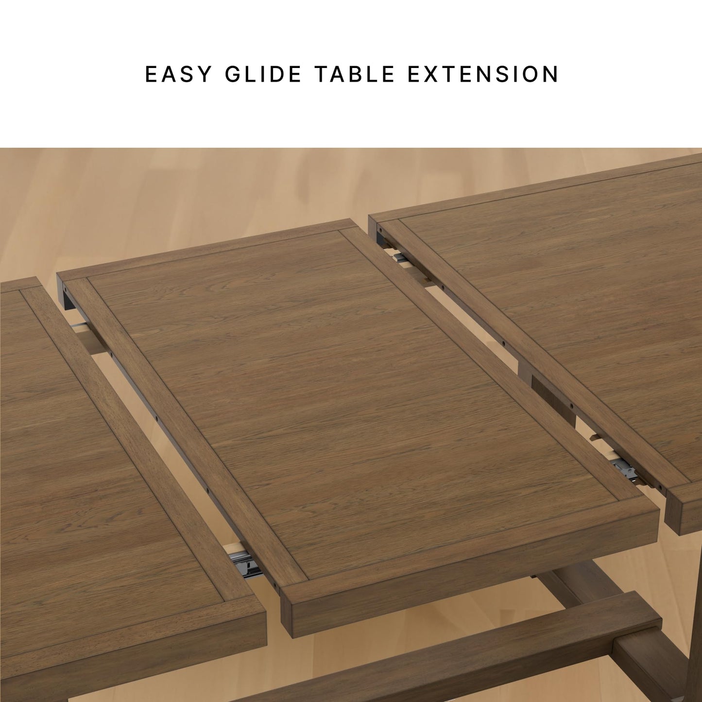 Signature Design by Ashley Cabalynn Farmhouse Dining Extension Table with 1 Removable Center Leaf, Light Brown