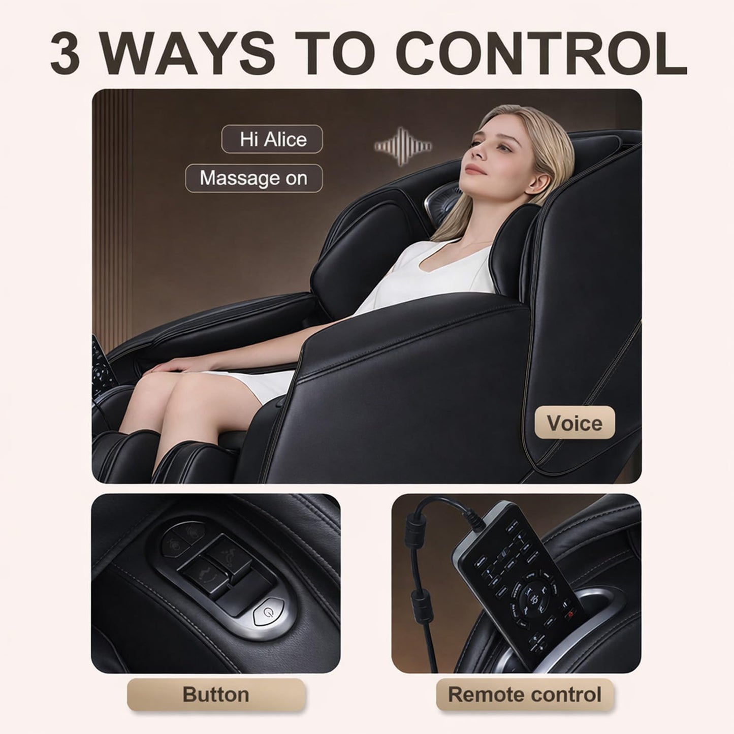 Amzyes 2026 4D Massage Chair Full Body, 17 Modes Zero Gravity Shiatsu Massage Chair with Yoga Stretch, 53.15 in SL Track, Back, Foot, Neck and Shoulder Massage, Bluetooth Speaker, Home, Black