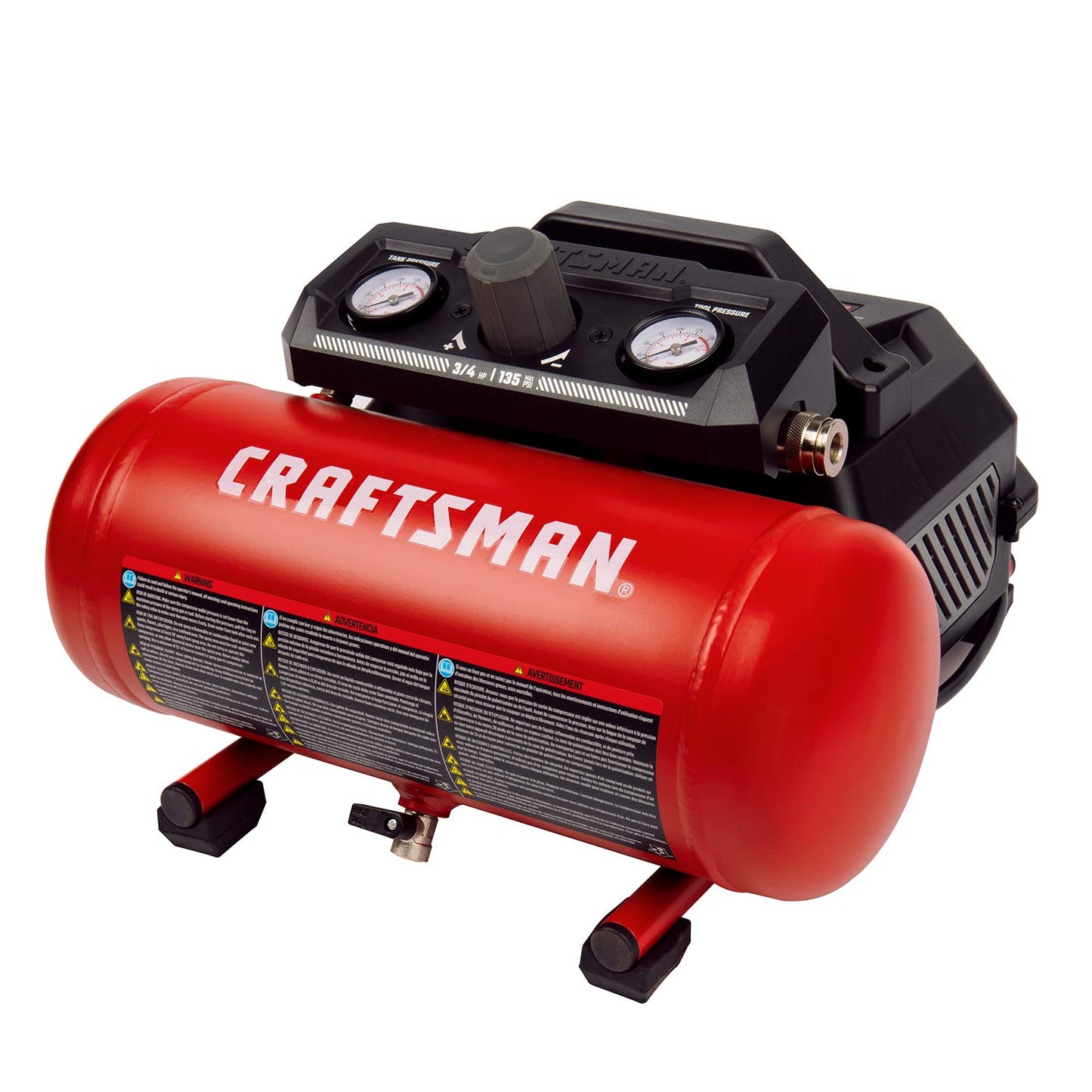 Craftsman Air Compressor 1.5 Gallon Portable, 3/4 HP, 1.5 CFM@90PSI, Max 125 PSI, Oil Free, Lightweight Air Compressor for DIY Workshop, Small Project