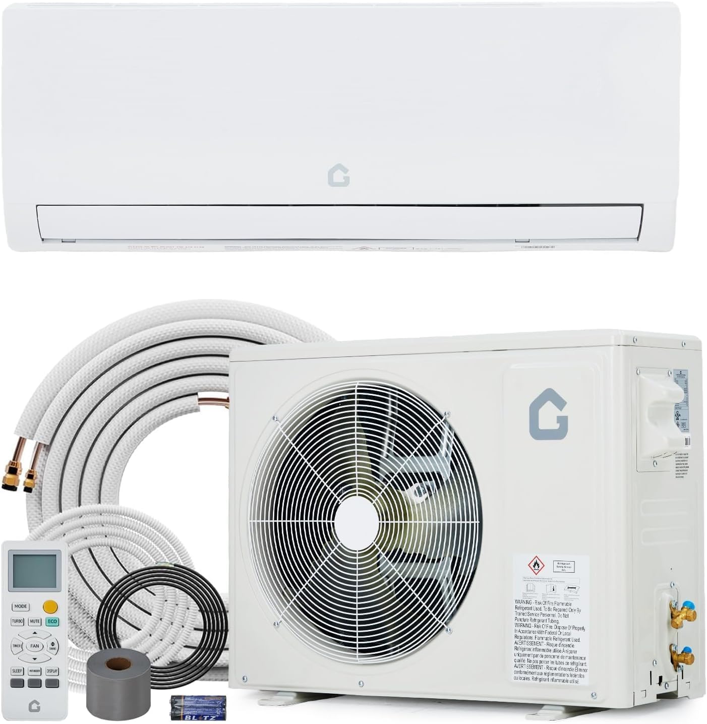 9,000 BTU Mini Split AC Heat Pump, Ductless Air Conditioner & Heater for Bedroom, Quiet Energy-Efficient Cooling & Heating for Rooms Up to 450 Sq.Ft.