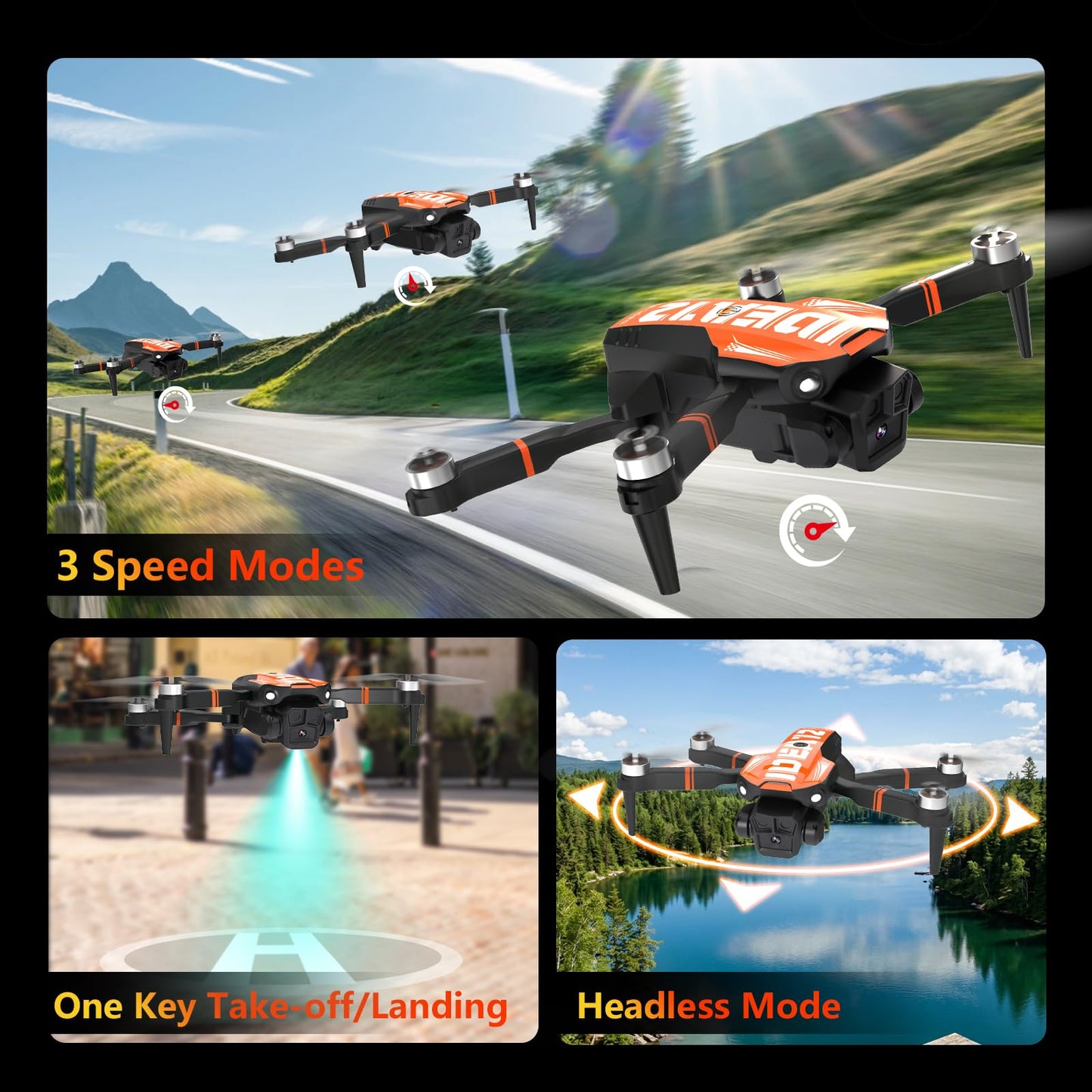 GPS Drone with Camera for Adults 4K Professional, Auto Return Follow Me FPV Video Drones with Brushless Motor, Circle Flight Waypoint Fly, Foldable RC Mini Quadcopter for Beginners Under 250G Gifts