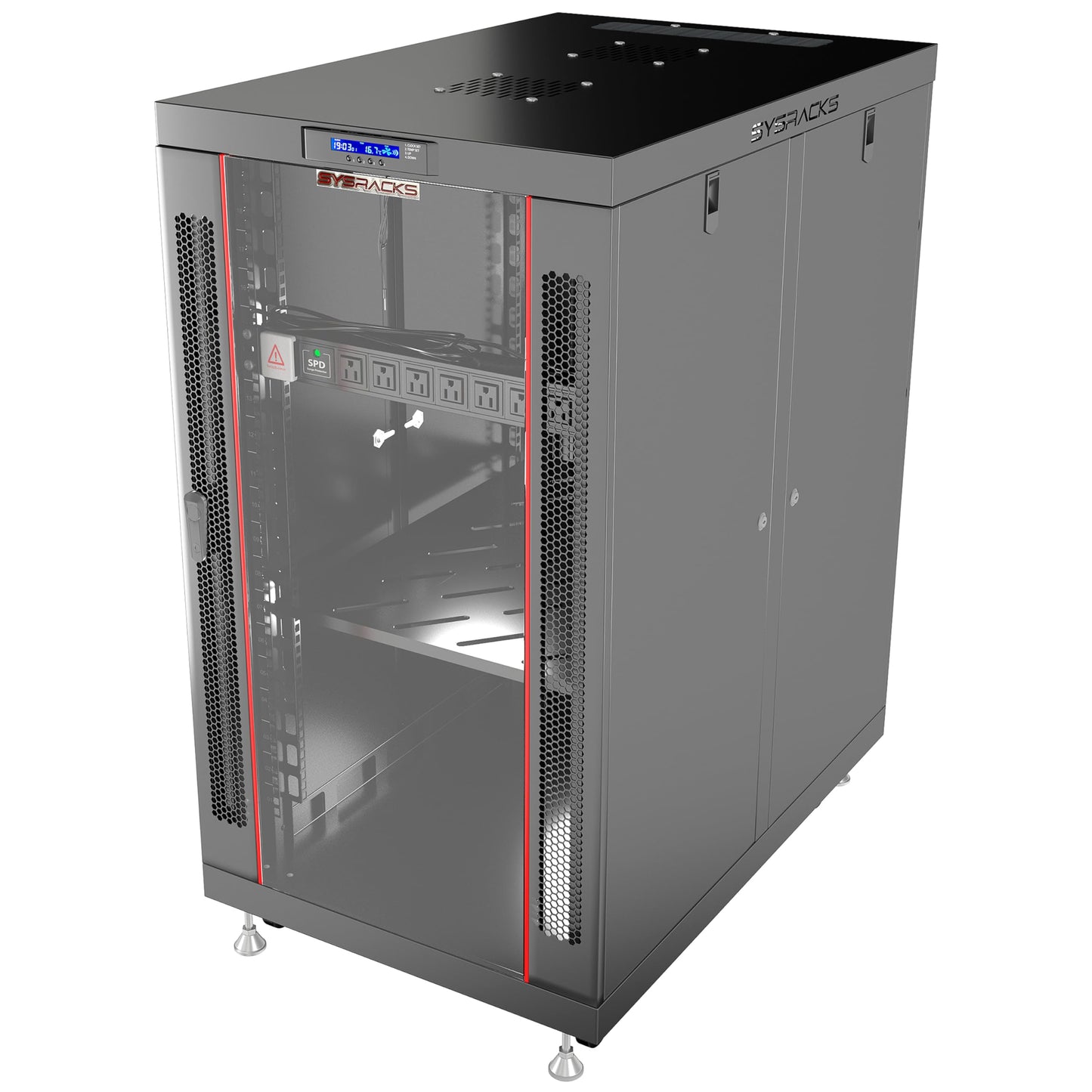Home Lab Server Rack Cabinet 19" 18U – Premium Series 35" Deep Network Rack Enclosure with Glass Door, Quiet Cooling Fans & Thermostat, PDU, Shelf, Lockable Cabinet for NAS & Home Network