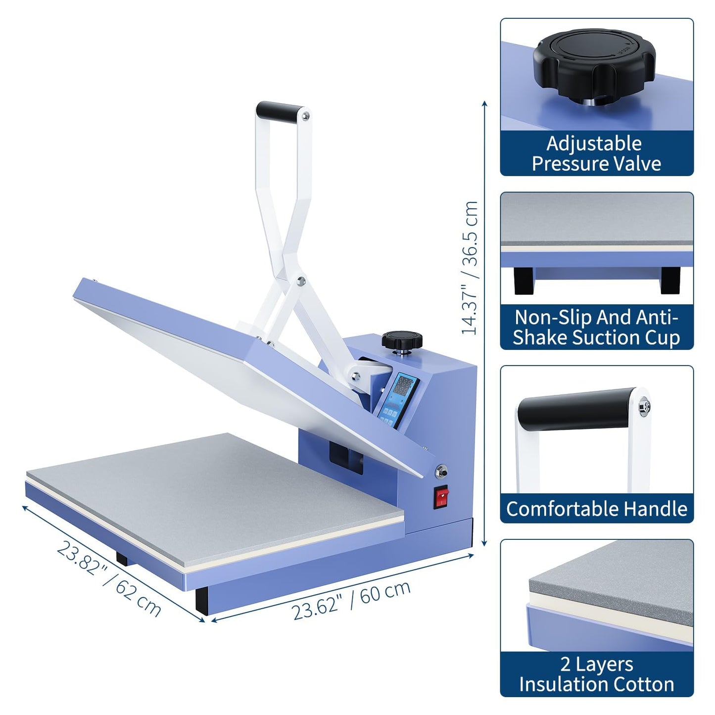 GAOMON Heat Press 16x24, Digital Professional Printer, Fast Heating Heat Press Machine with Adjustable Pressure Industrial Digital Heat Transfer Machine for t-Shirts, Clothes, Canvas Bags