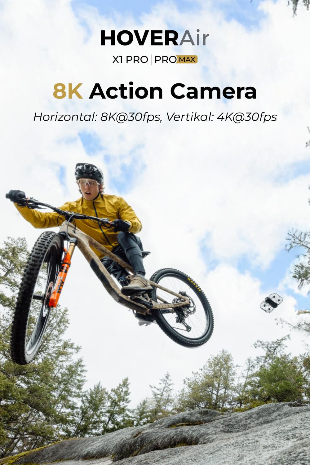 HOVERAir X1 PROMAX 8K Drone with Camera, Foldable Action Flying Camera with 42 KM/H Follow Speed, 10+ Fully Automatic Flight Modes, Fly Anywhere with OmniTerrain, SmoothCapture 2.0(Basic Combo)