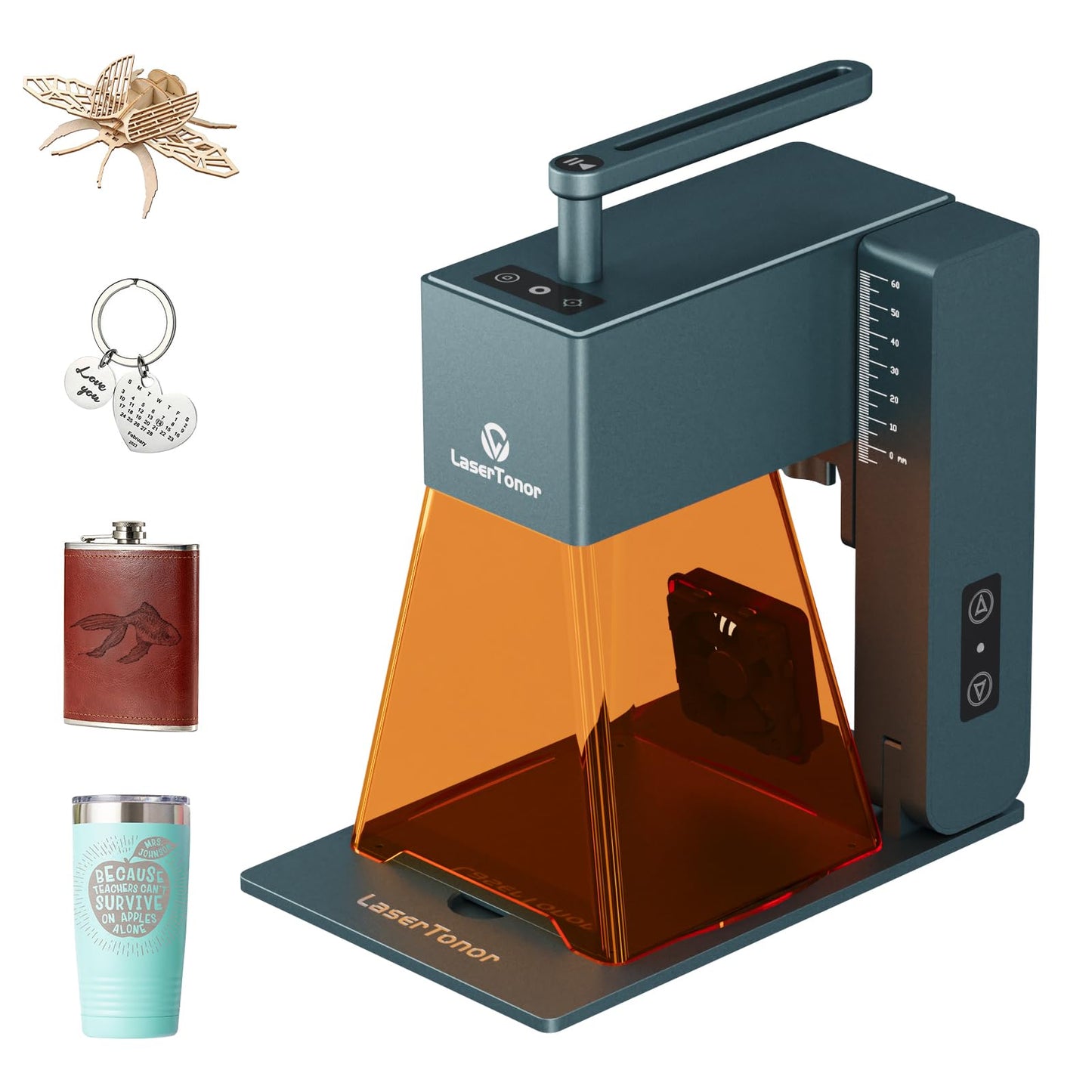 LaserTonor Pi1 10W Laser Engraver Handheld,Portable 1kg Diode Engraving and Cutter Machine 360°‌‌ Full-Angle Engraving,63600mm/min Fast Speed & 0.05mm Precision for Wood/Leather/Coated Metal,Basic
