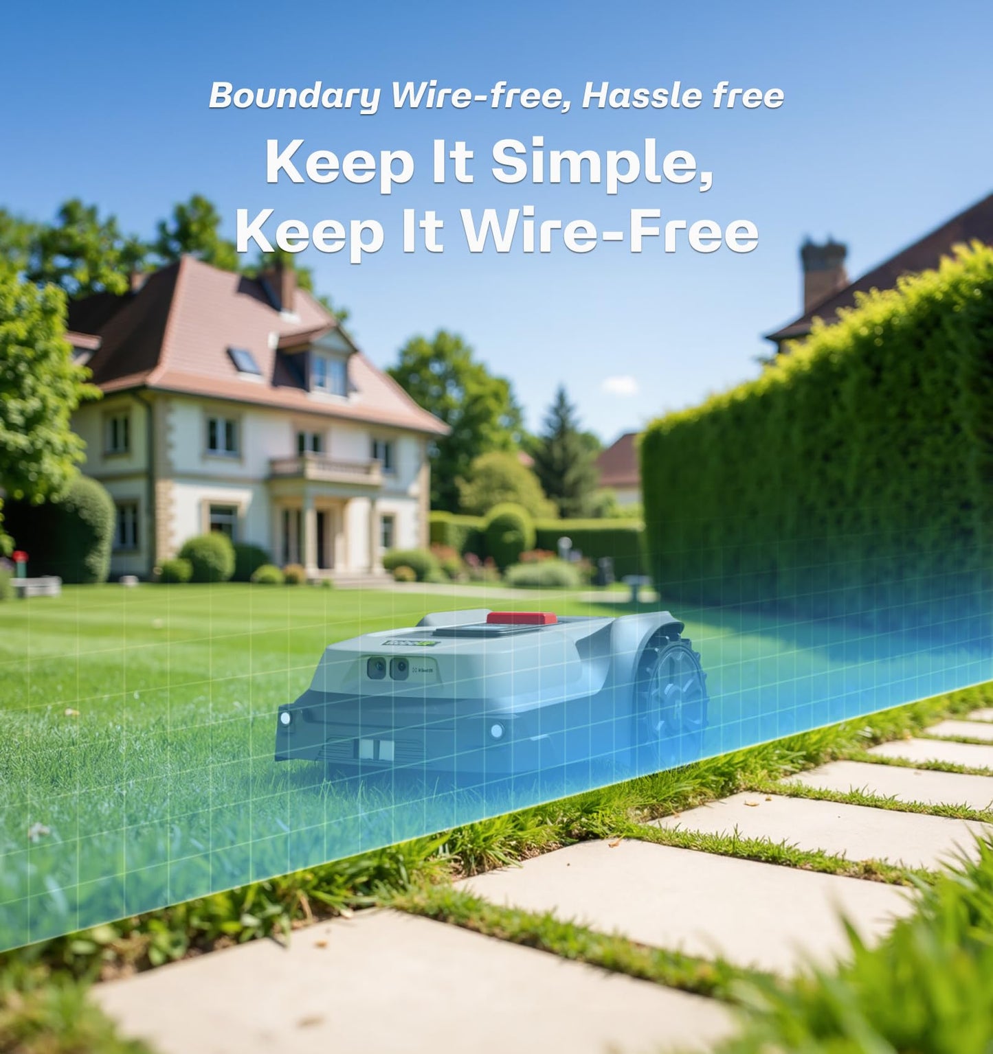 RoboUP T1200Pro Robot Lawn Mower Wire Free, RTK+Vision Ride-on Edge Mapping Mowing for 0.37 Acre Yard, AI Obstacle Avoidance, APP Multi-Zone Management, Automatic Robotic Lawnmower Handle 24° Slope