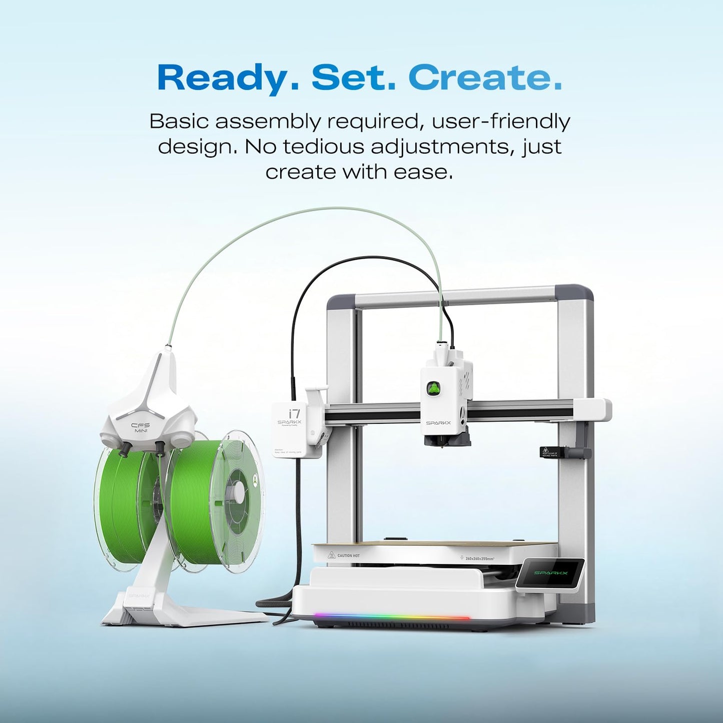 Creality SPARKX i7 3D Printer with Automatic Filament Reload, AI Camera Monitoring, Auto Leveling, Easy-to-Use High-Speed 3D Printer, Autofill Combo for Beginners & Home Use