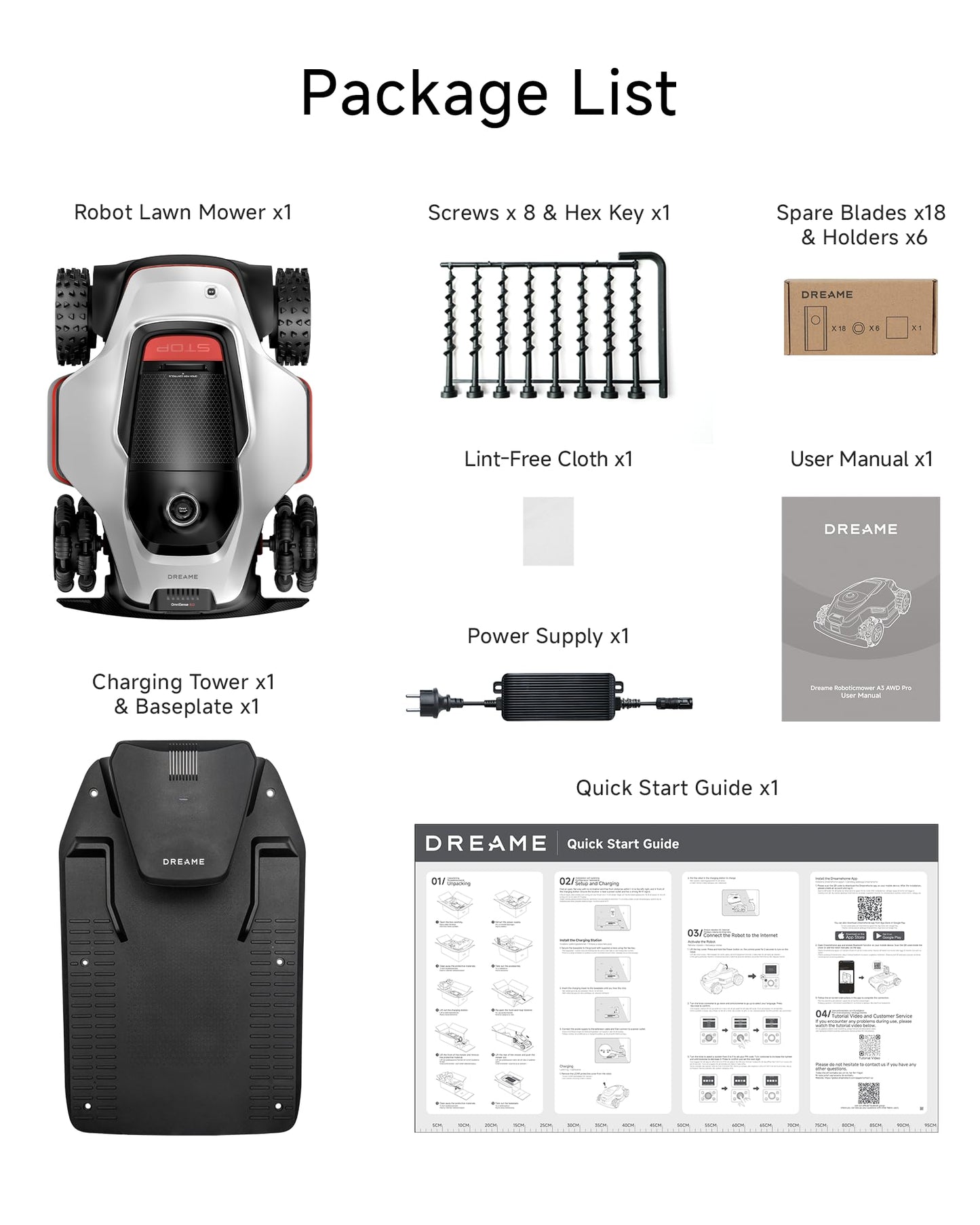 DREAME LiDAR 2500 Robot Lawn Mower A3 AWD Pro Wire Free No RTK, 4WD for 38.7° Slopes, Dual AI Vision Robotic Lawn Mowers,Dual-Disc Cutting 15.8" Width, Smart Zero-Edge, App Control for 0.62 Acre