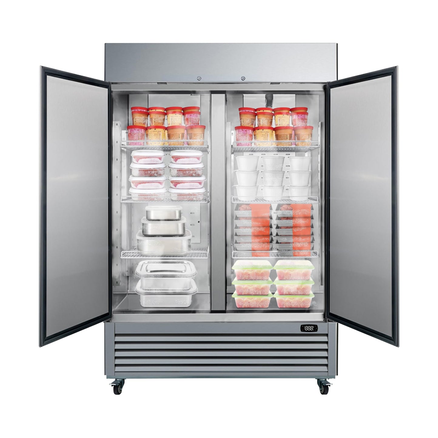 Kenmore Commercial Freezer – Upright Convertible Refrigerator, Frost Free, Congelador For Restaurant Industrial Use, Cafe, Shop, Reach-In Full-Size 49 Cu.ft Stainless Steel
