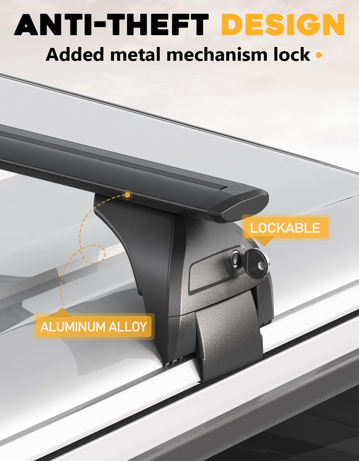 Tuyoung Roof Rack Cross Bars Wrangler - 330 lbs Lockable Crossbars 3PCS Fit for Jeep Wrangler JK JL Gladiator JT 2007-2026 with Metal, 2 & 4 Door Heavy Duty Aluminum Rooftop Kayak Luggage Racks