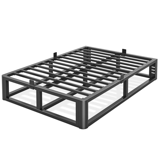 Bilily Metal Heavy Duty 14 inch King Bed Frame with Rounded Corner and Headboard Hole Mattress Retainers 3500 LBS No Box Spring Needed Platform Noise Free Easy Assembly