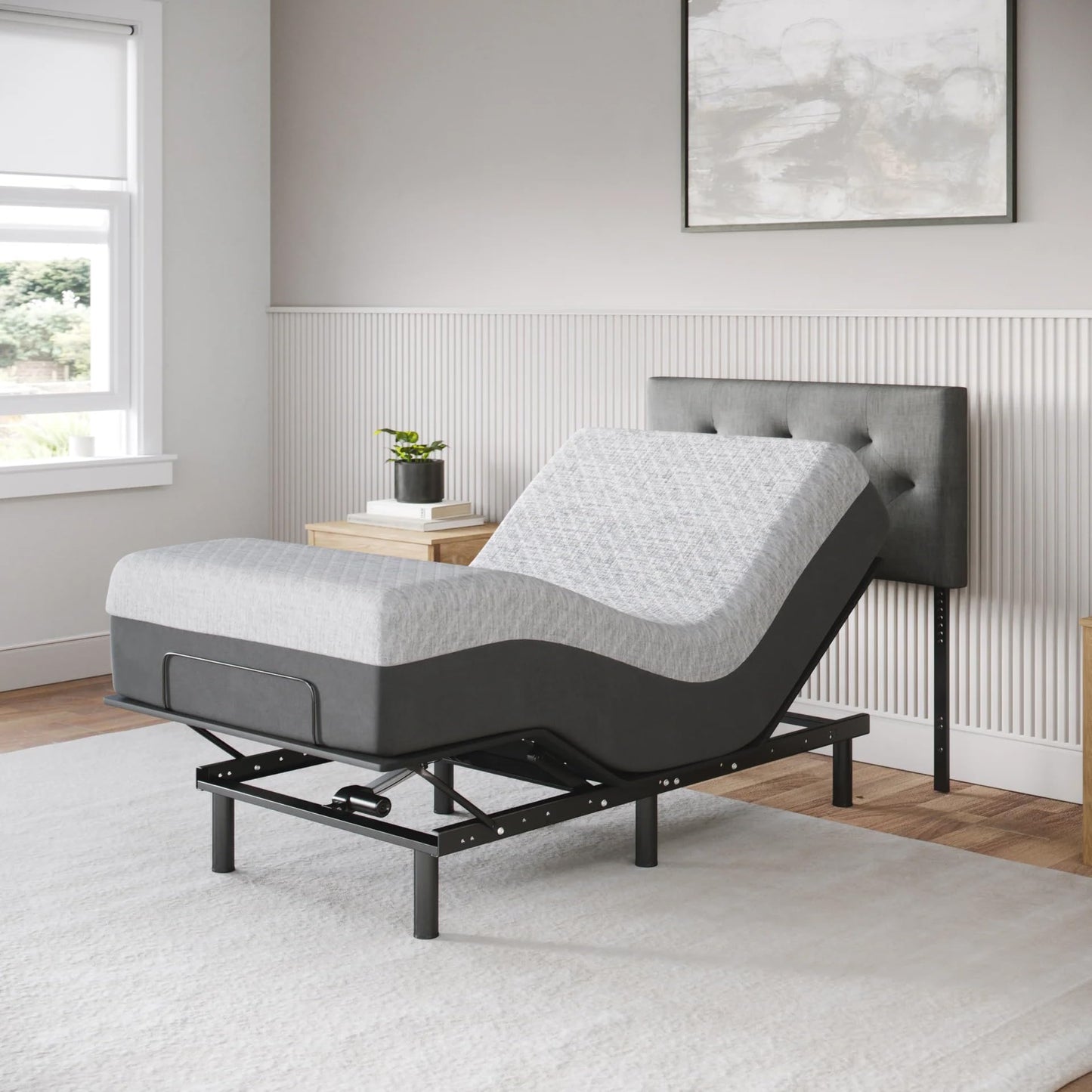 Celestial Aurora Adjustable Bed Base (Frame) + 10 inch Gel Memory Foam Mattress (Medium), Easy Assembly, Head and Foot Lift, Zero Gravity, Memory Positions, CertiPUR-US Bed - TwinXL