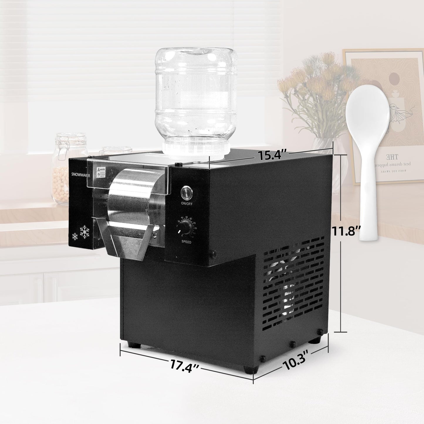 VNN Slushie Machine - 400LBS/24H Commercial Shaved Ice Machine, Snowflake Ice Machine, Instant Snowflake Ice from Your Favorite Drinks