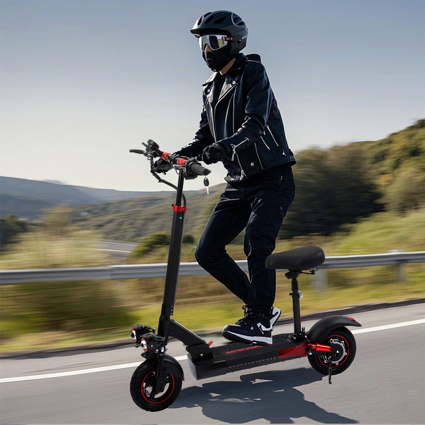 Electric Scooter Adults,1200/1600W Motor, 30/34 MPH Top Speed & 30/40 Miles Range, 48V 18/21AH Big Battery, 10/11" Off-Road Tire Folding E Scooter with Seat, Dual Braking System, Double Suspension
