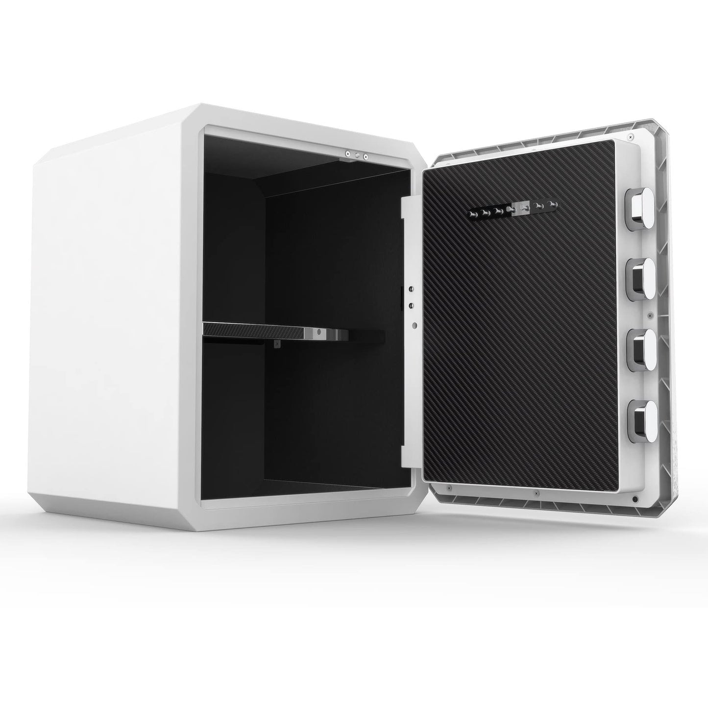 BOFON Family Fingerprint Password Safe Box with Key,Cabinets for Home Offcie,Security Box,Document safe,Lock box,Case Box, 2.1Cubic feet White