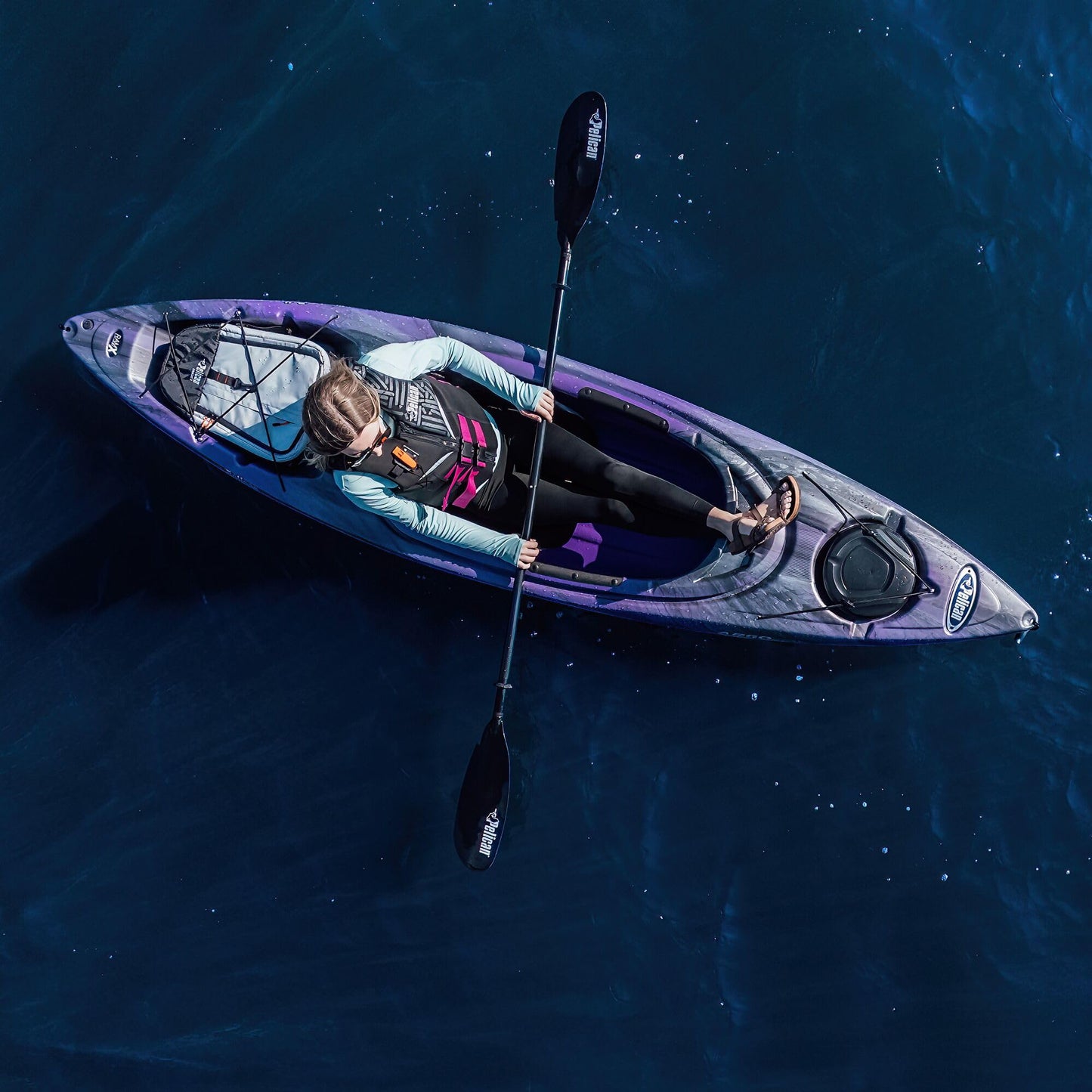 Pelican Argo 100X EXO - Recreational Sit in Kayak - Amethyst - Lightweight Patented Ram-X™ Material - Ergobreeze™ Seating System - 10 ft