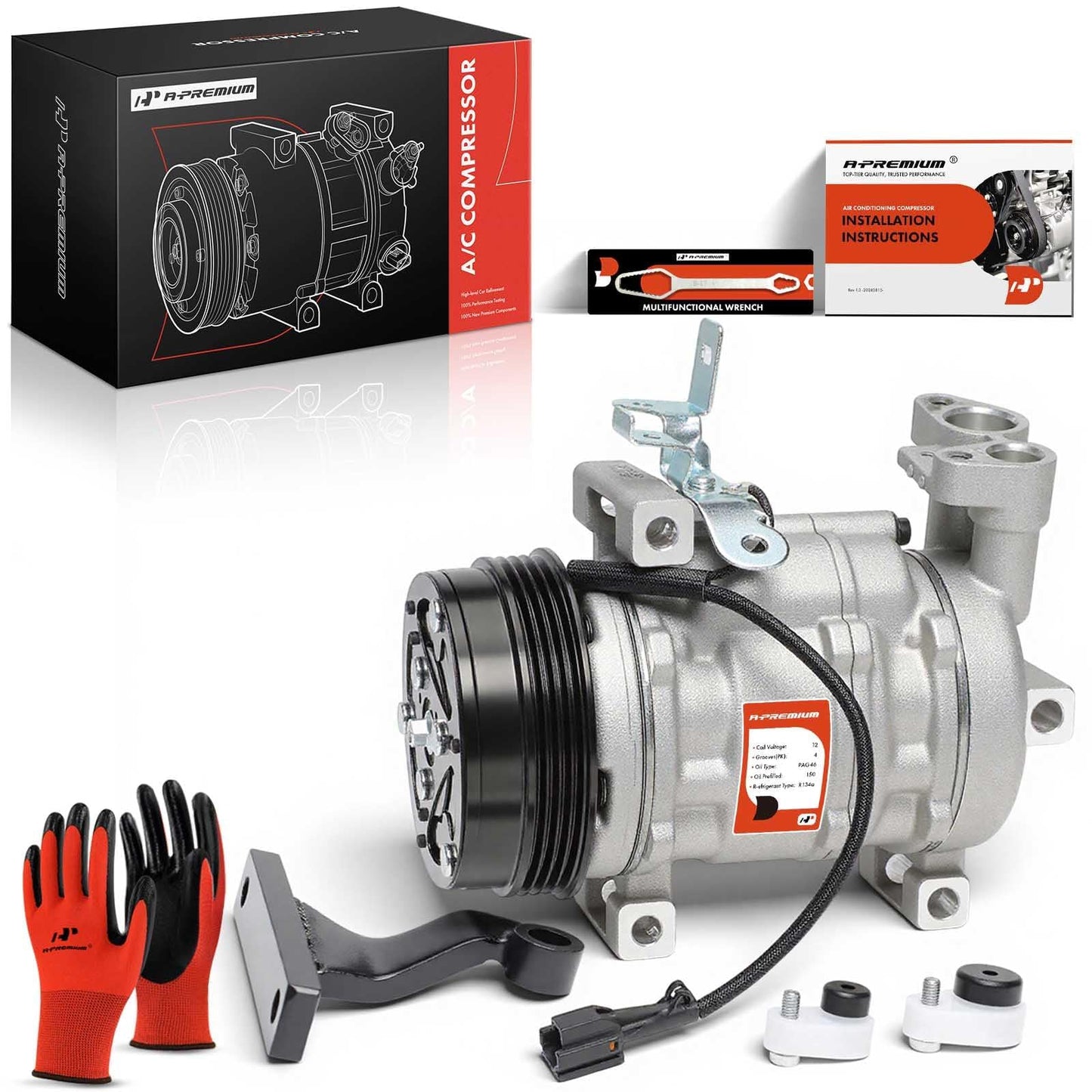 A-Premium Air Conditioner AC Compressor with Clutch Compatible with Subaru Forester 2007-2013 2.5L, Forester 2014 2.0L, Impreza 2008-2011 2.0L, Impreza 2008-2014, WRX 2015-2016, WRX STI 2015-2019