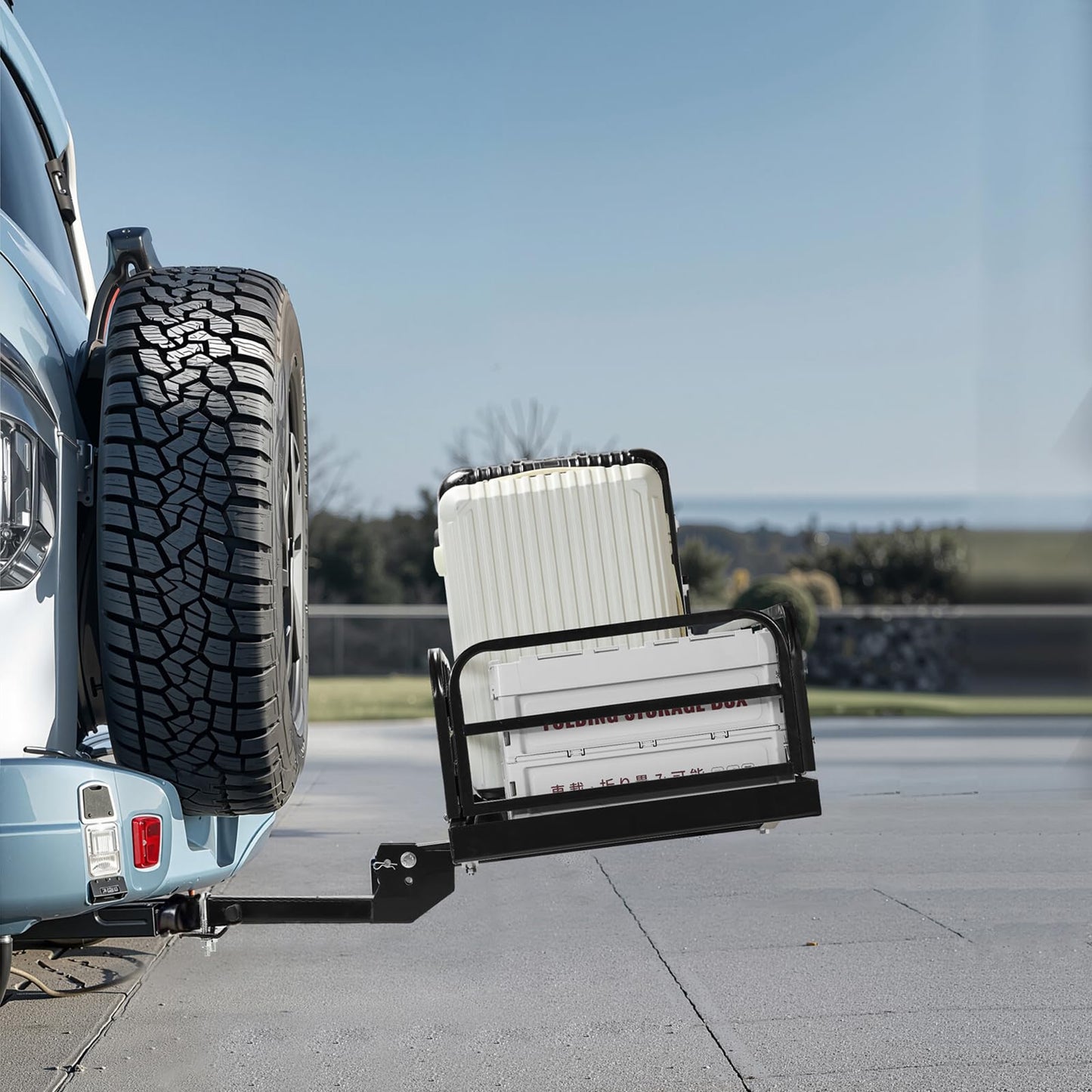 VEVOR 60x24x14 in Hitch Cargo Carrier, 500lbs Capacity Folding Trailer Hitch Mount Cargo Basket, Steel Luggage Carrier Rack Fits 2" Hitch Receiver for SUV Pickup Truck