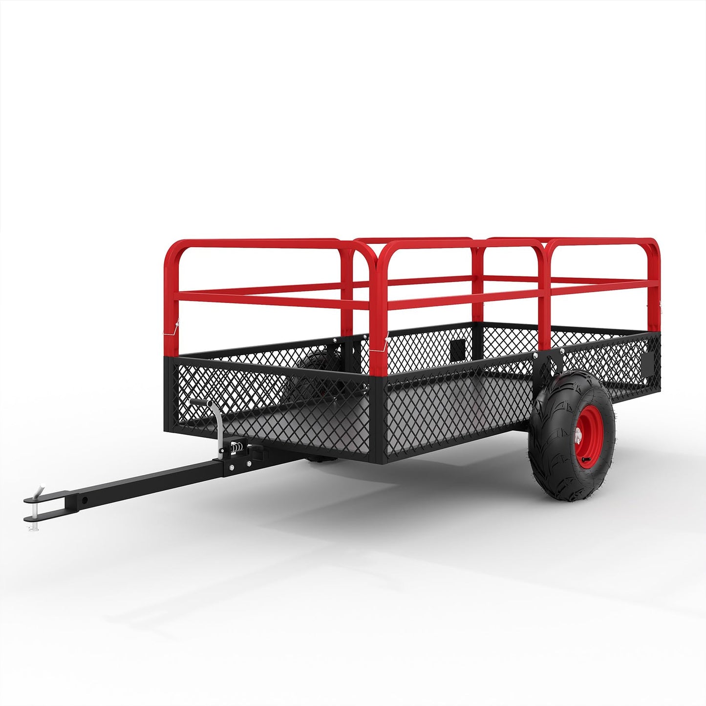 Garvee Tow Behind Dump Trailer for ATV UTV, 1500 lbs 20 Cubic Feet Heavy Duty Yard Garden Trailer Dump Cart Pull Behind with Removable Sides & All Terrain Tires, Fits Lawn Mower, Tractor, Garden