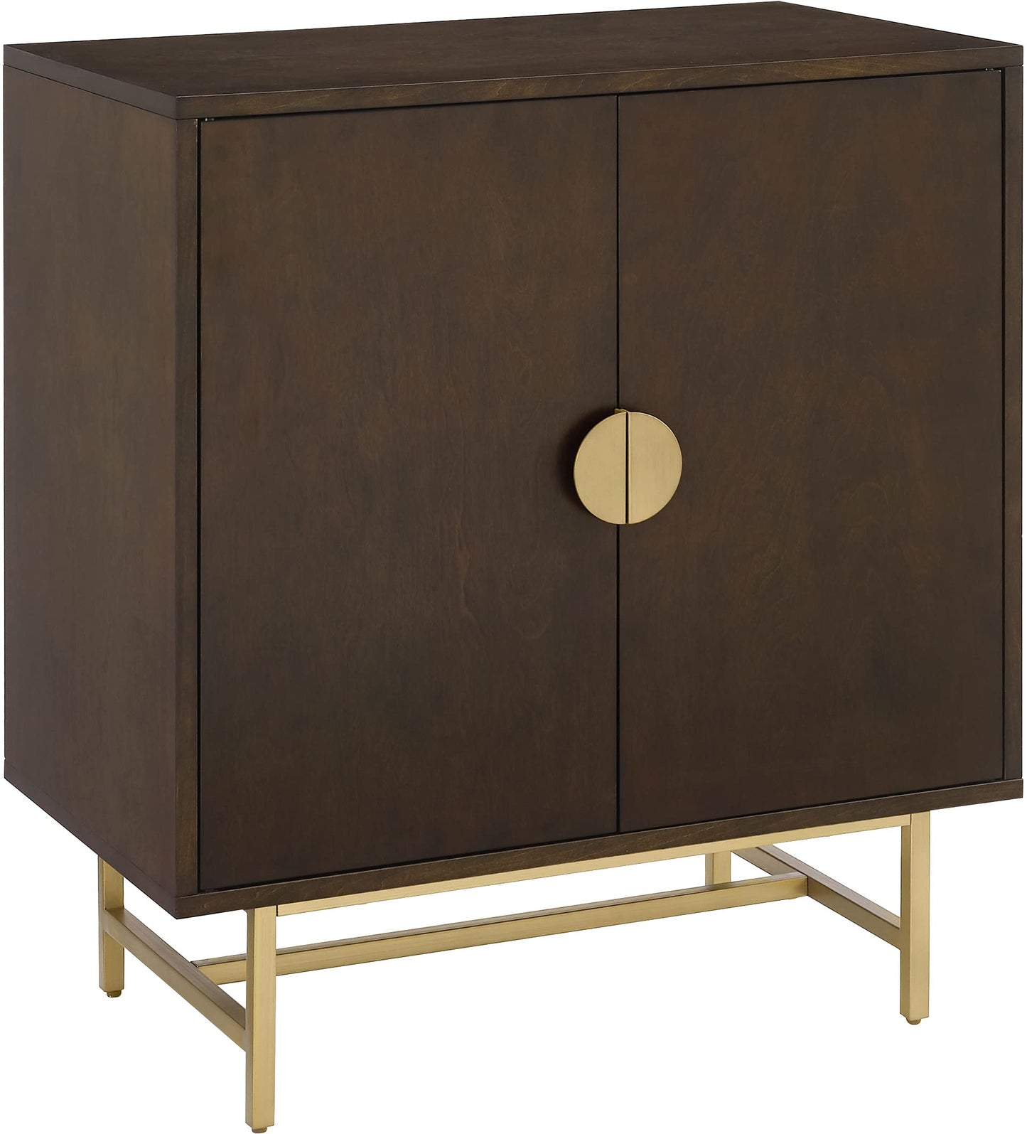 Crosley Furniture Blair Bar Cabinet with Storage Shelves and Wine Rack, Dark Brown/Gold