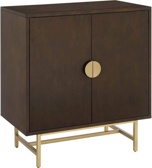 Crosley Furniture Blair Bar Cabinet with Storage Shelves and Wine Rack, Dark Brown/Gold