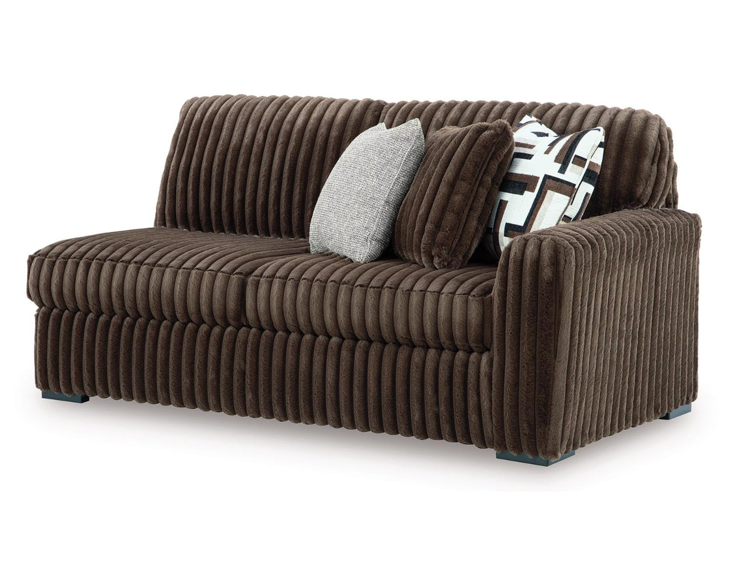 Signature Design by Ashley Midnight-Madness Casual Anti Sag Left-Arm Facing 3-Piece Sectional with Chaise, Reversible Seat Cushions and 10 Accent Pillows, Dark Brown