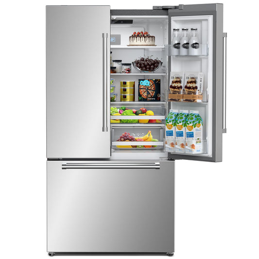 Antarctic Star 2 French Door Refrigerator, Auto Ice & Water Filter, VCM Stainless, Multi-Air, Fast Cooling, Inverter, LED Alarm, Energy Star, 20.3 Cu Ft, Silver