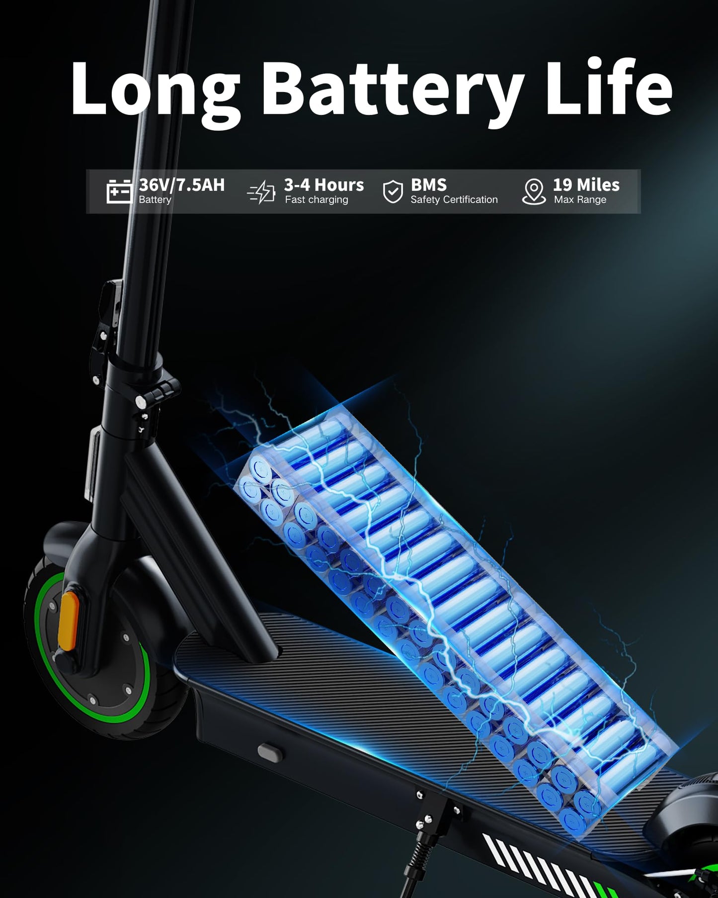 acer Electric Scooter for Adults, 500W Peak Motor, Max Speed 15.5MPH, 20 Mile Long Range, 8.5” Soild Tires, Double Brake System Folding E-Scooter Commuter (ES Series 3)