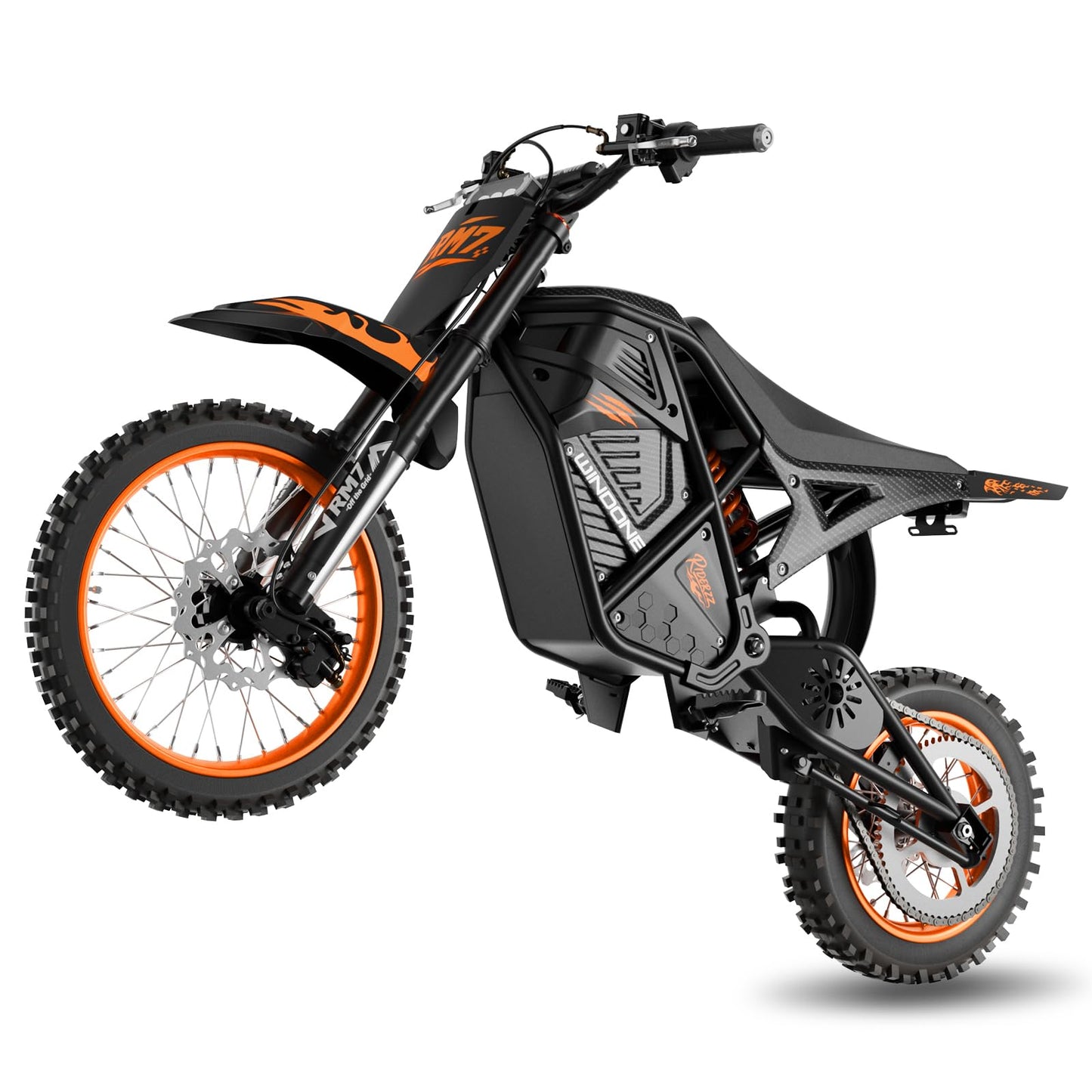 Windone RM7 Electric Dirt Bike for Teens & Adults, 48V 22.5Ah, 37MPH & 45-Mile Electric Motorcycle, 2200W Ebike, 14"/12" Off-Road Tire E-Bike, Dual Hydraulic Brakes, Full Suspension, Fit Age 13+